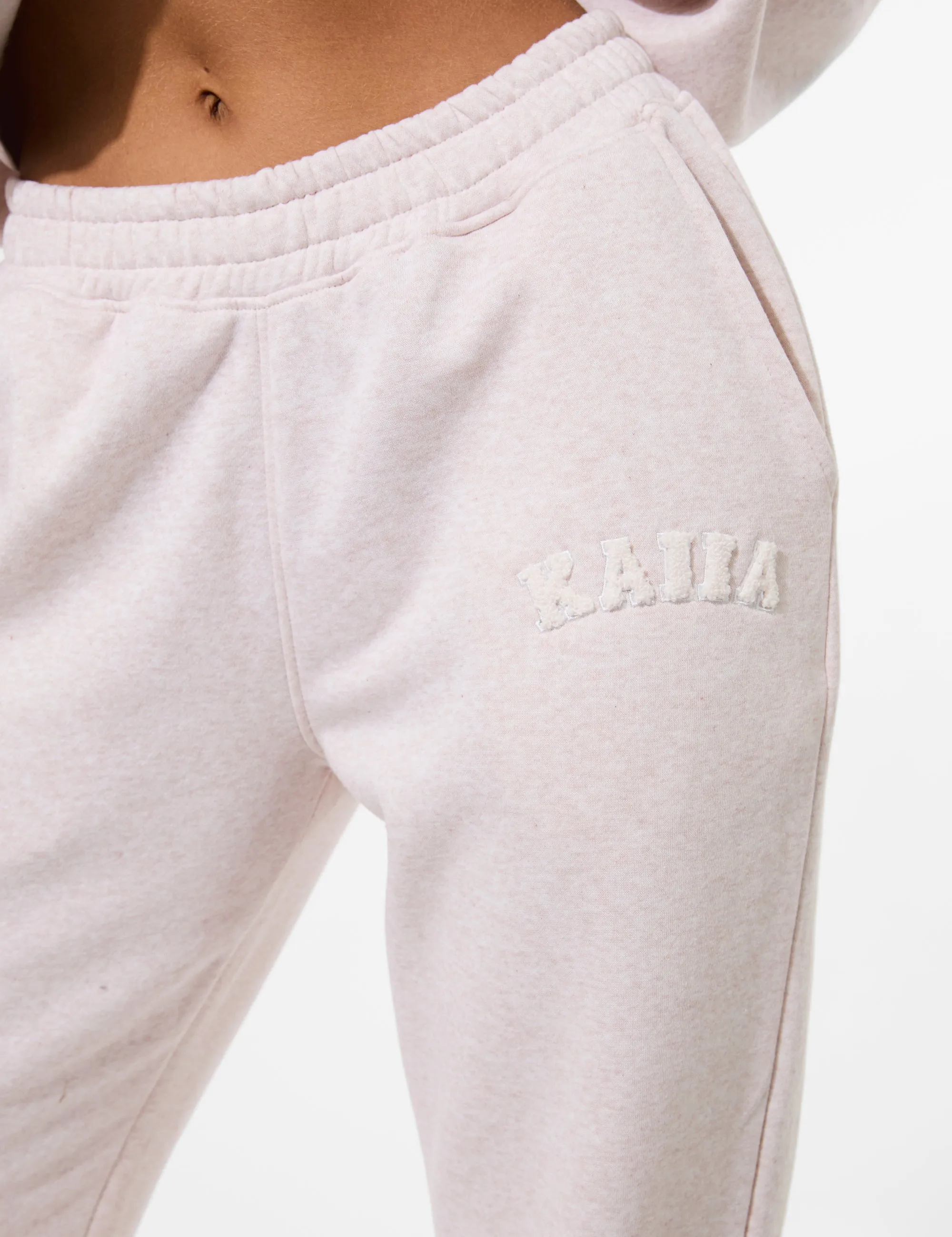 Kaiia Logo Wide Leg Joggers Oat sold by Public Desire product image thumbnail 5
