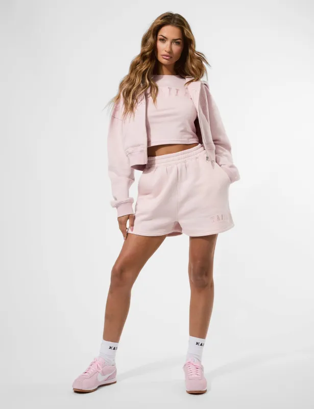 Kaiia Slogan Sweat Shorts Pink Chai sold by Public Desire