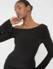 Knot Drape Detail Slinky Long Sleeve Mini Dress Black sold by Public Desire