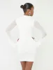 Mesh High Neck Long Sleeve Mini Dress White sold by Public Desire