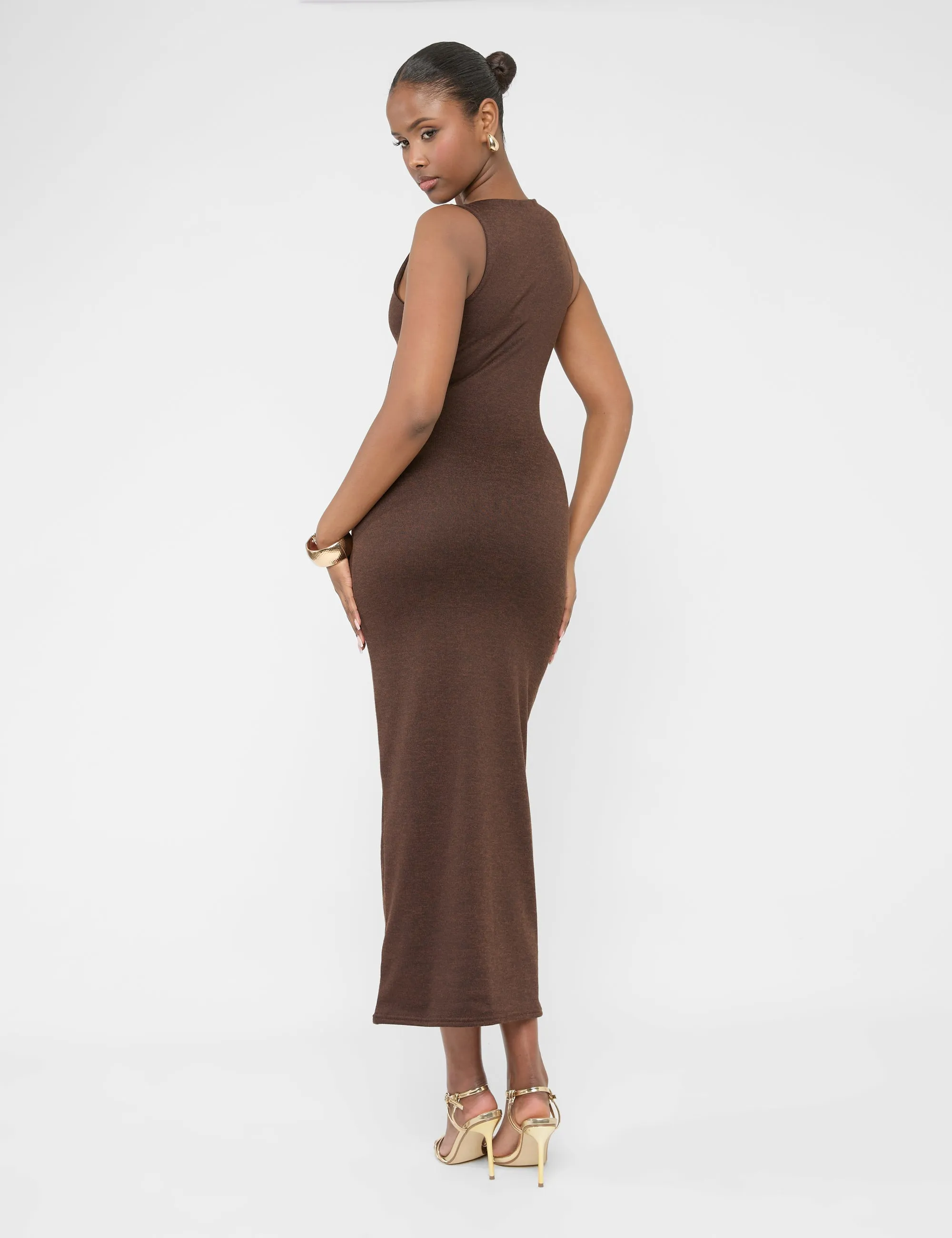 Buckle Detail Maxi Dress Brown sold by Public Desire product image thumbnail 2