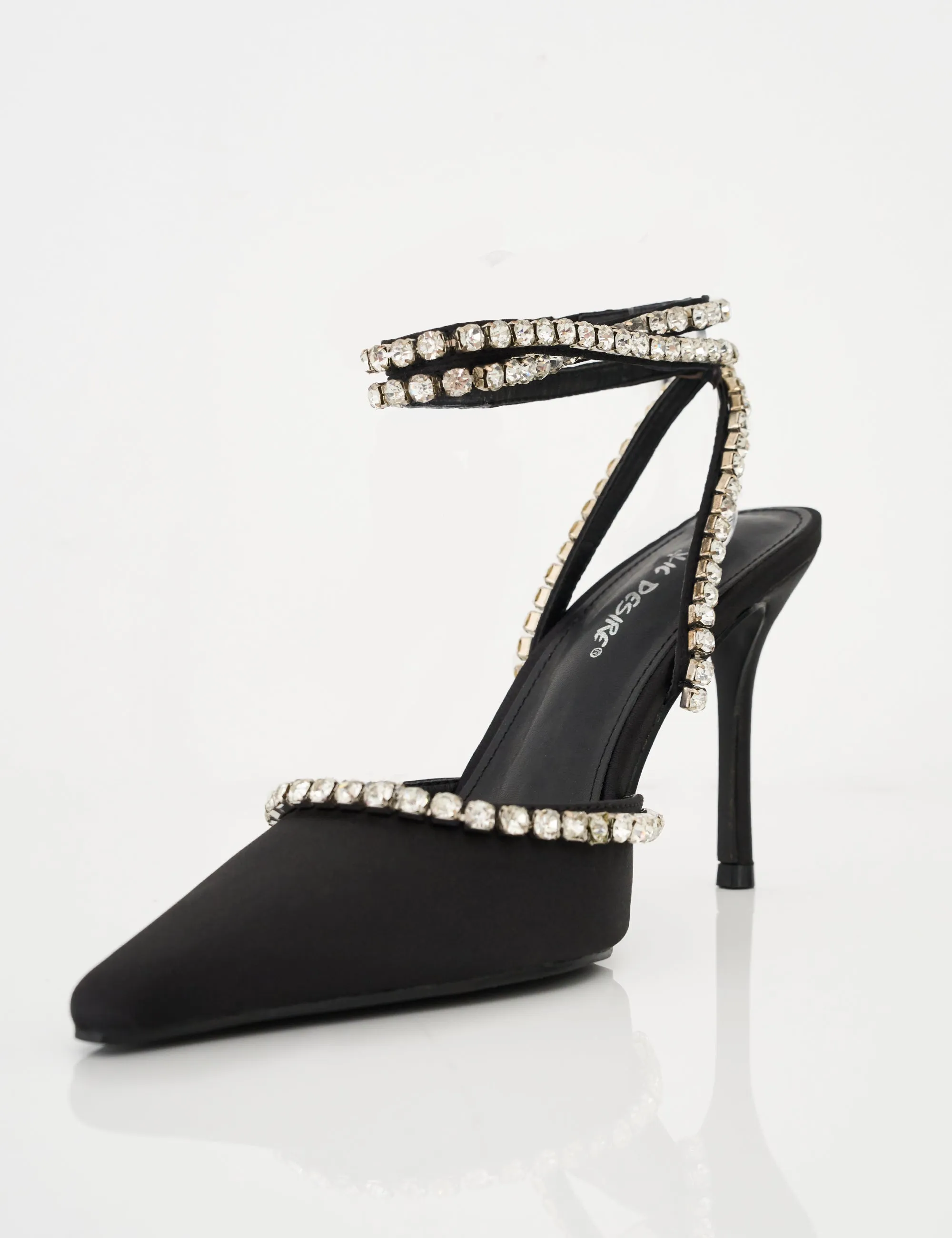 Frankiee Black Diamante Court High Heels sold by Public Desire