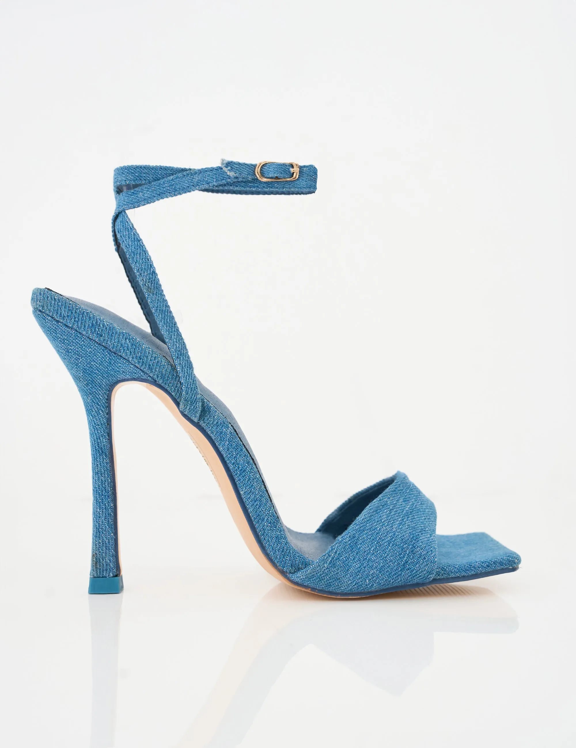Emma Blue Denim Barely There Square Toe High Heels sold by Public Desire product image thumbnail 5