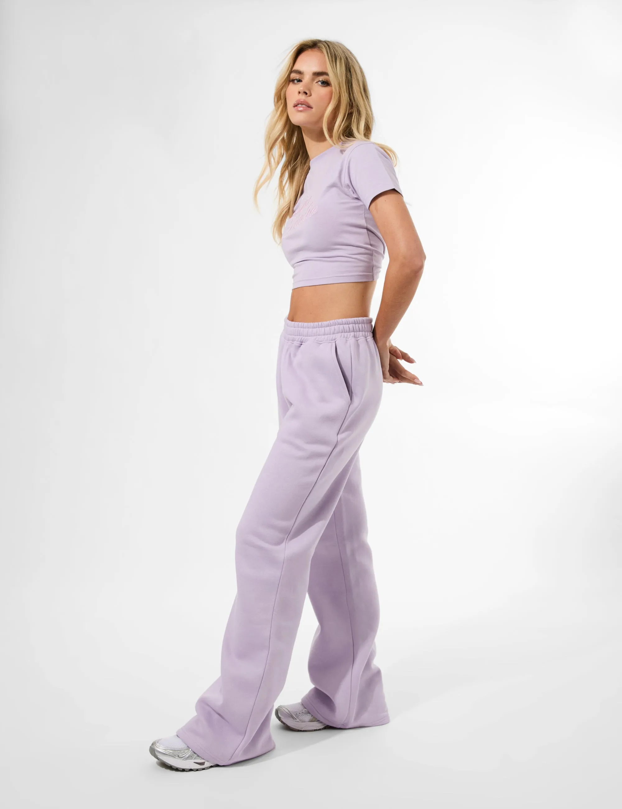 Kaiia Studio Script Logo Wide Leg Jogger Lilac sold by Public Desire product image thumbnail 3