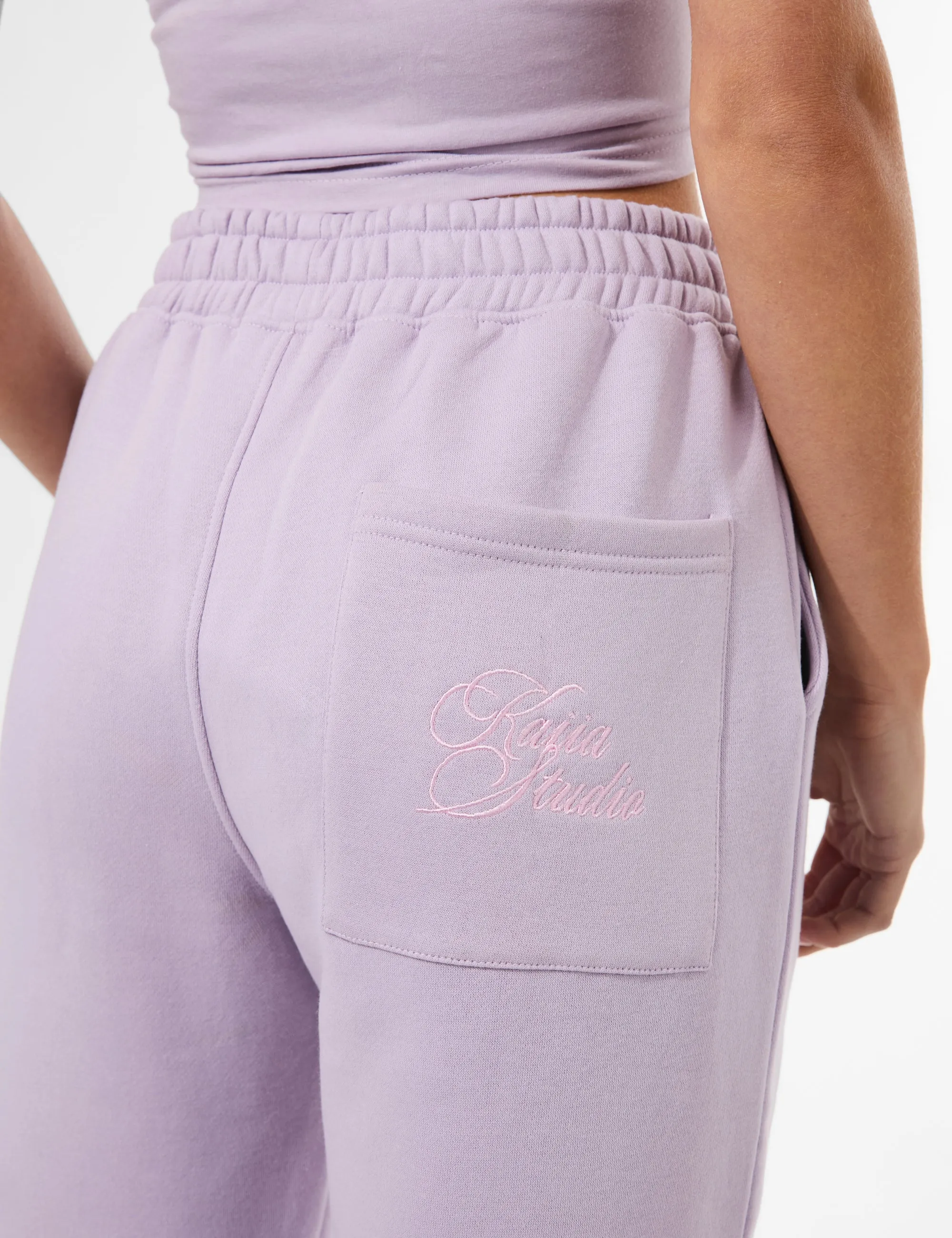 Kaiia Studio Script Logo Wide Leg Jogger Lilac sold by Public Desire product image thumbnail 5