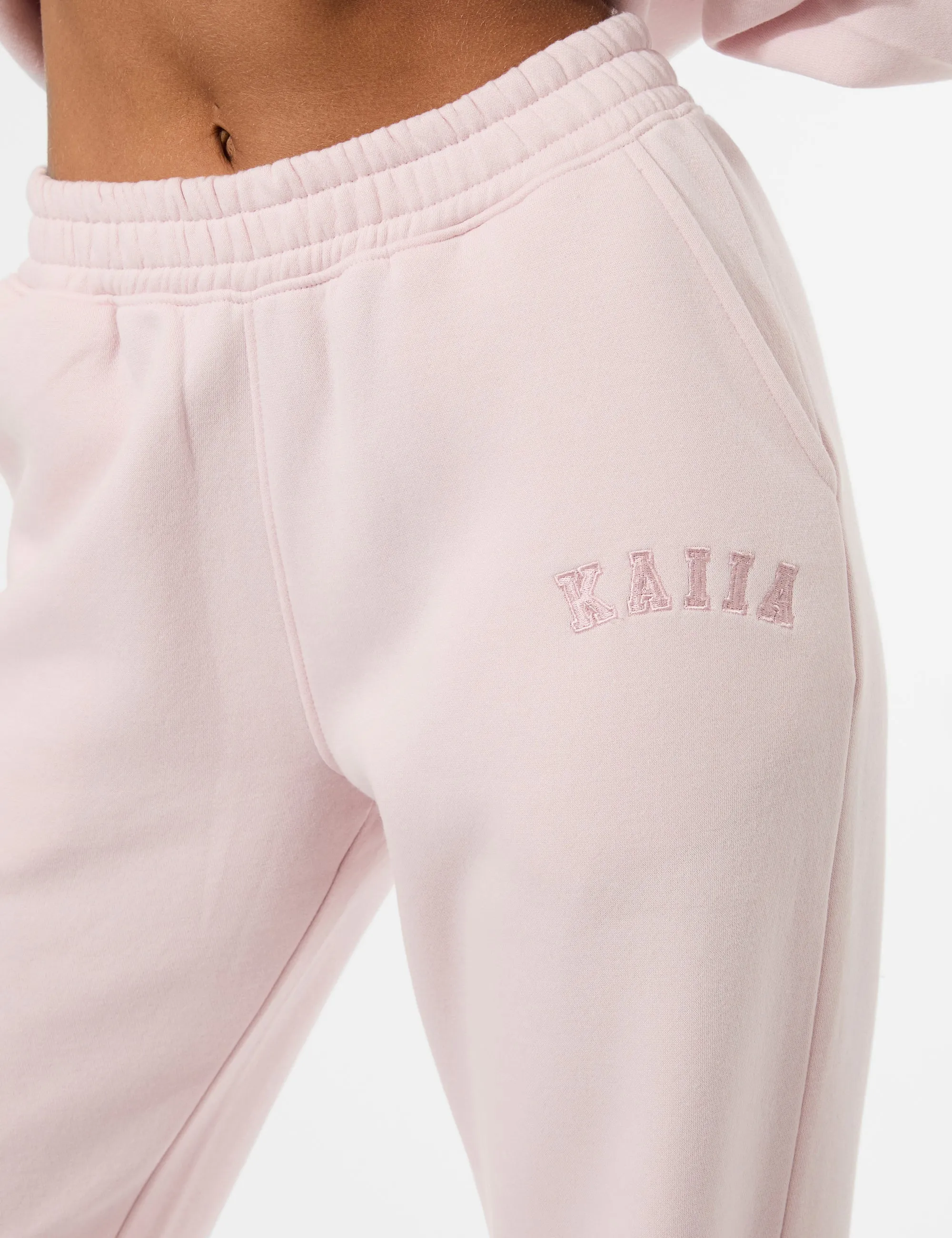 Kaiia Logo Wide Leg Joggers Pink Chai sold by Public Desire product image thumbnail 4