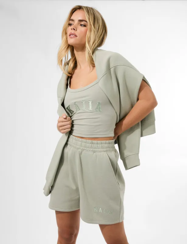 Kaiia Logo Sweat Shorts Matcha sold by Public Desire