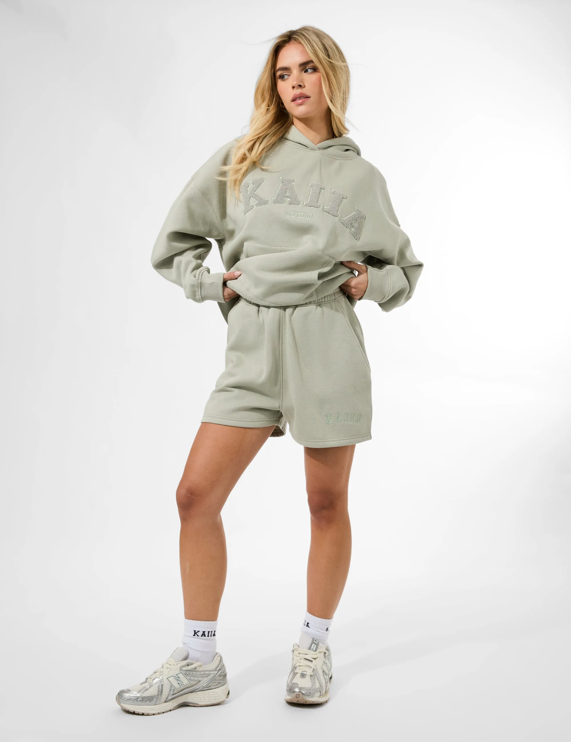 Kaiia Logo Sweat Shorts Matcha sold by Public Desire product image thumbnail 4