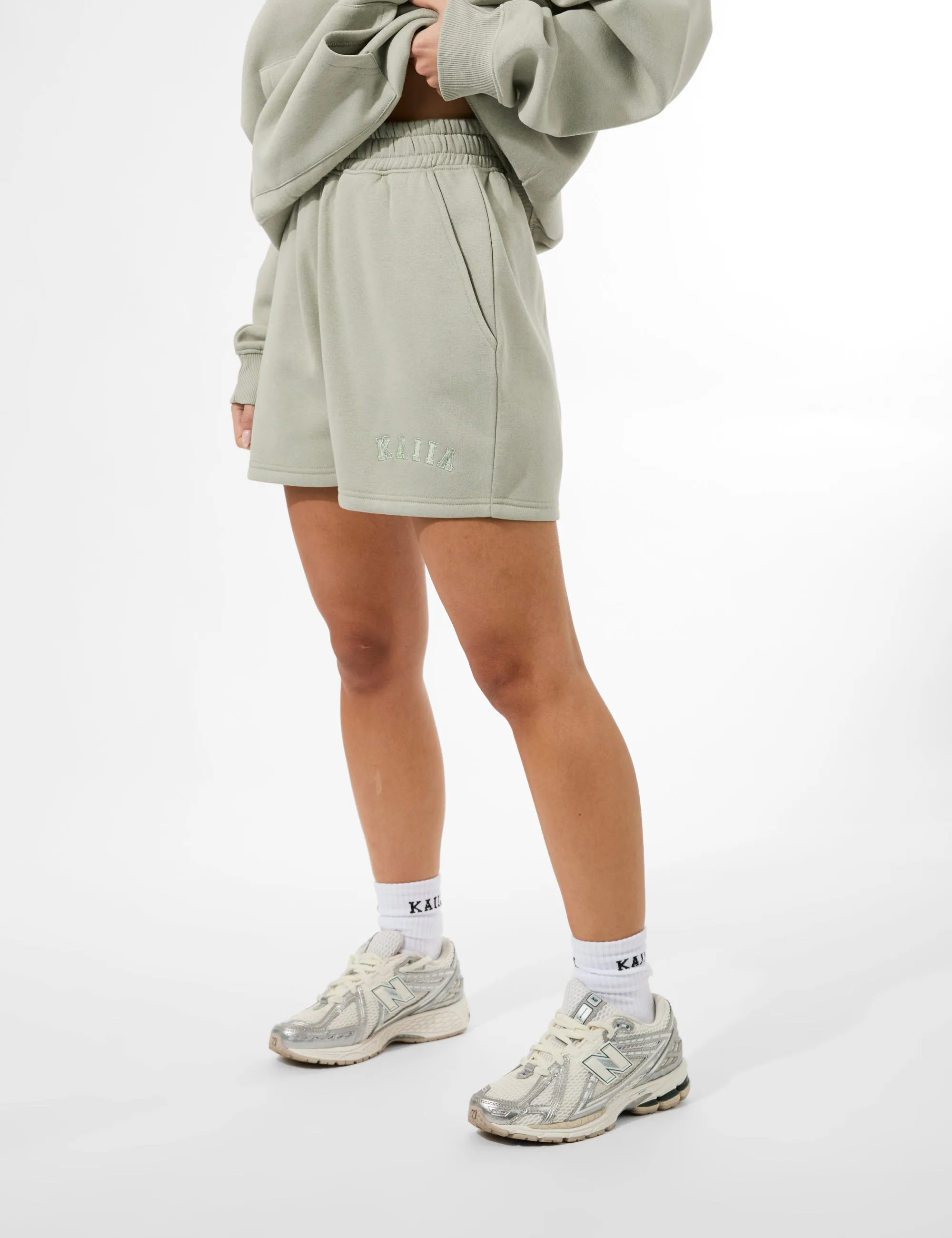 Kaiia Logo Sweat Shorts Matcha sold by Public Desire product image thumbnail 5