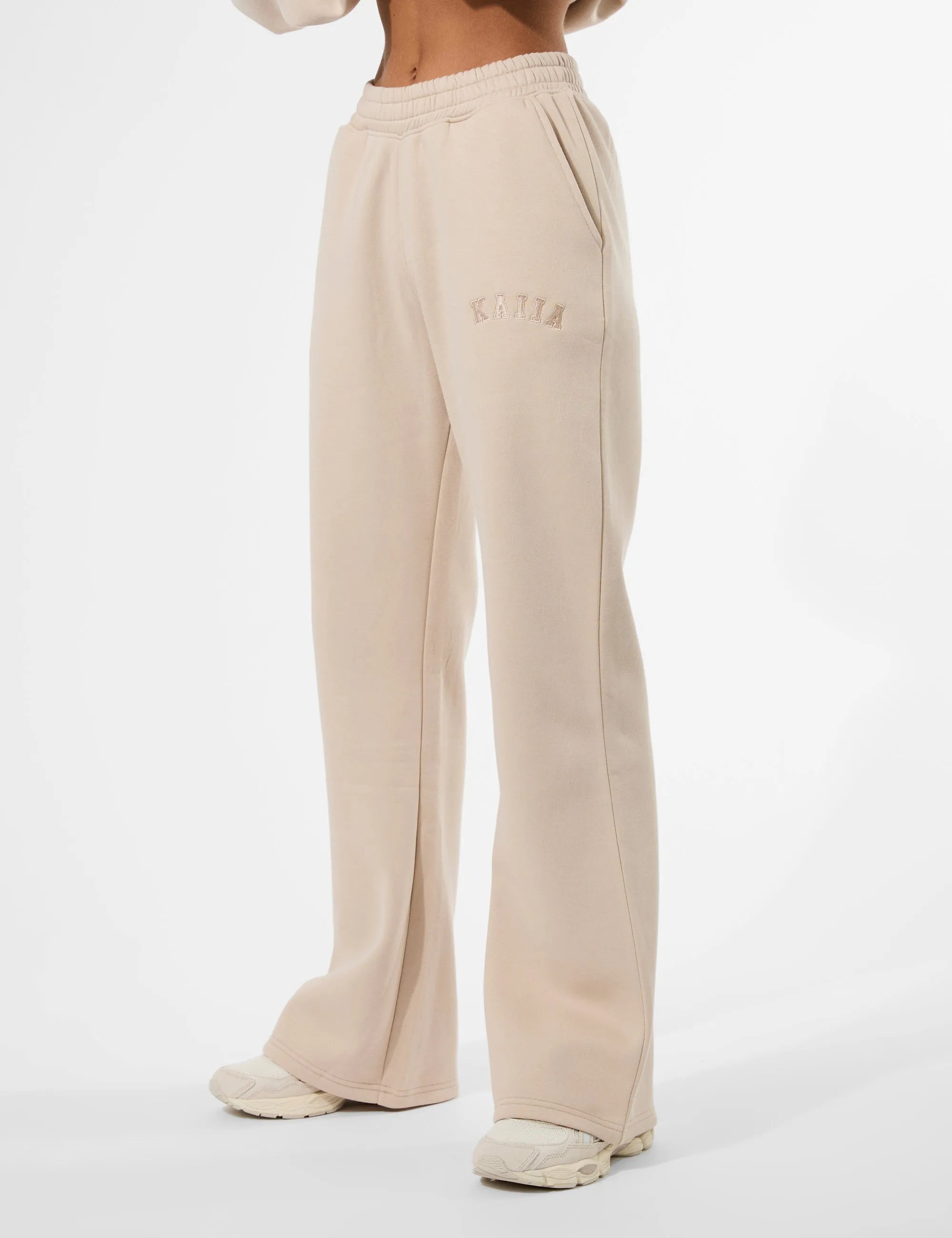 Kaiia Logo Wide Leg Joggers Truffle sold by Public Desire product image thumbnail 3