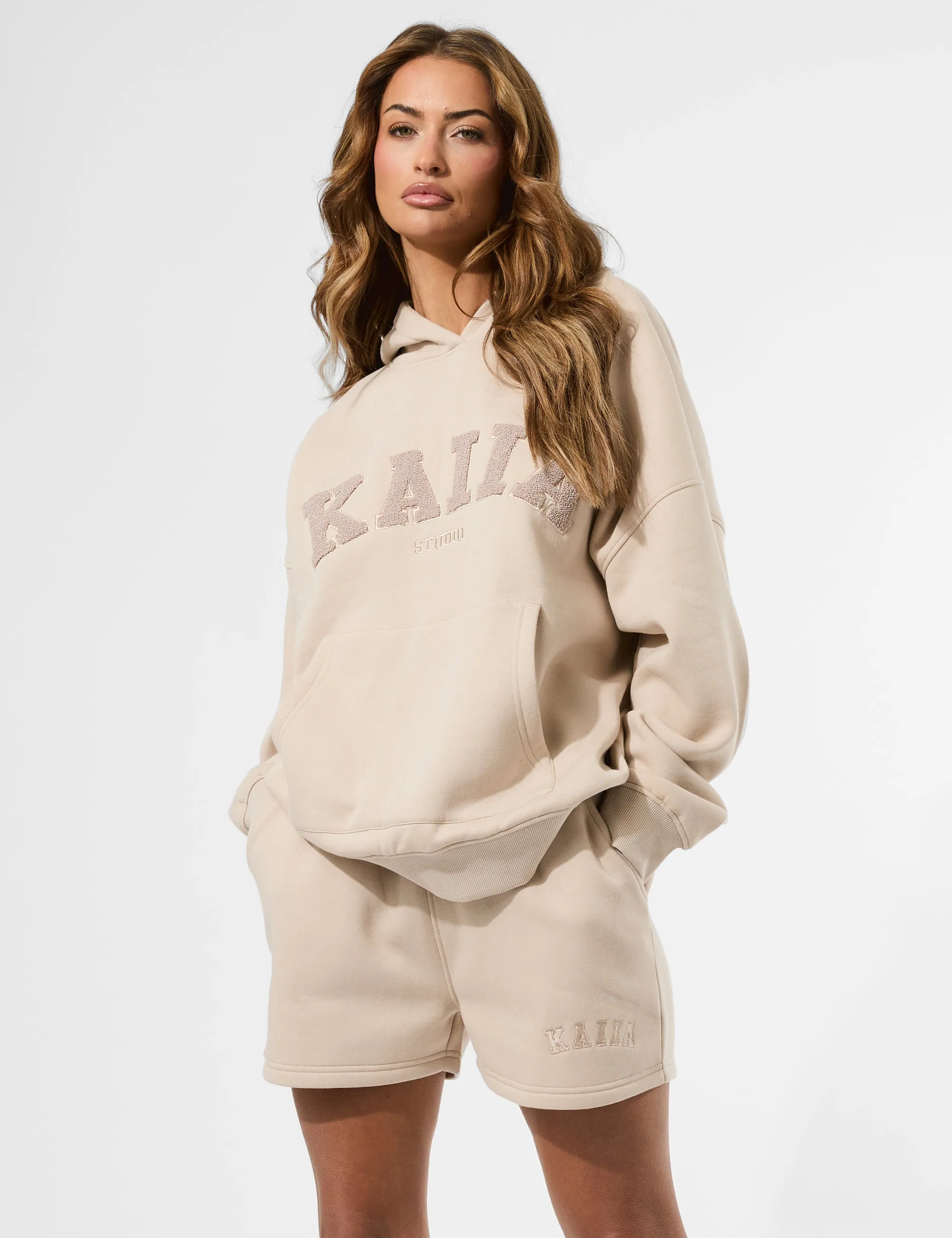 Kaiia Logo Sweat Shorts Truffle sold by Public Desire product image thumbnail 3