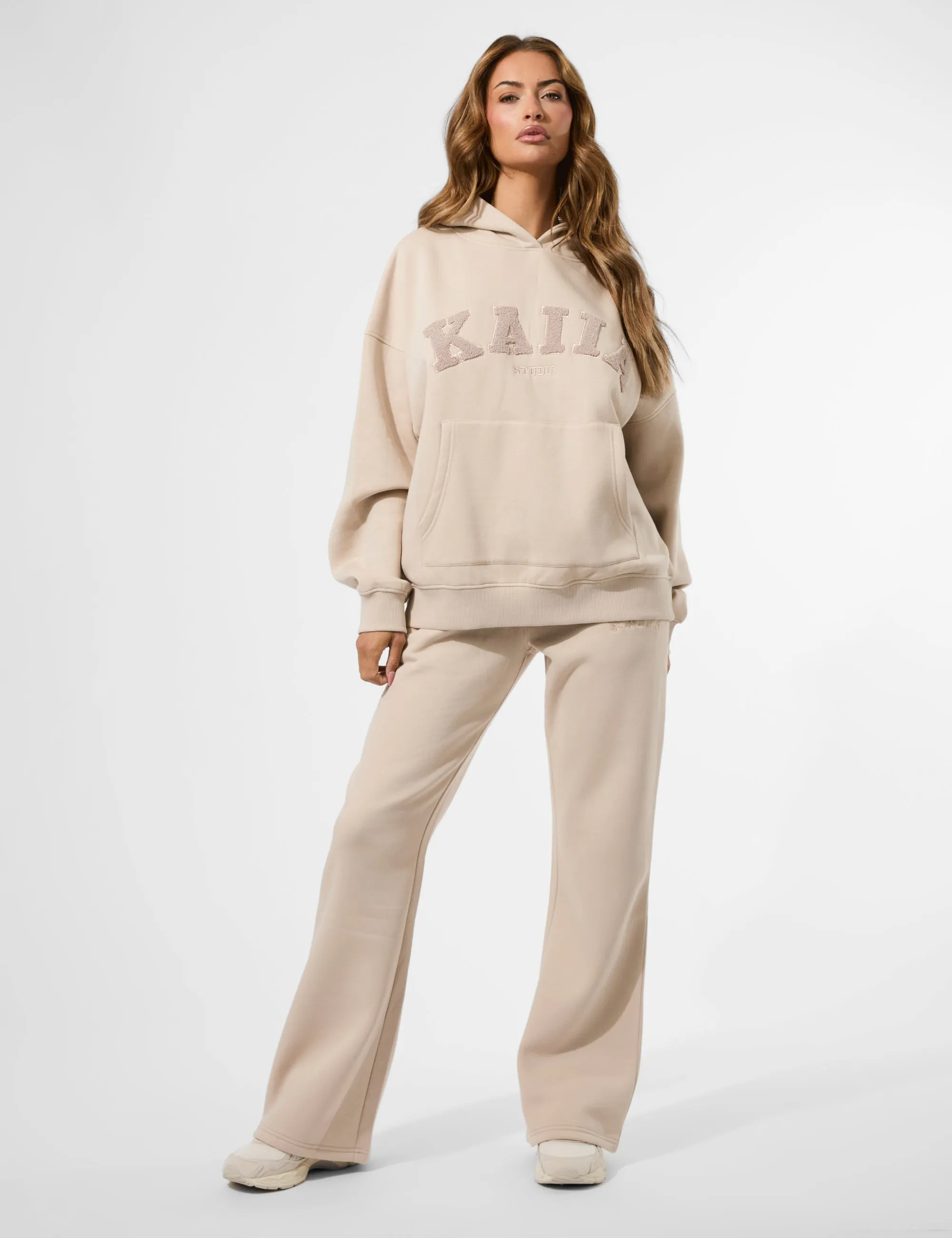 Kaiia Studio Borg Slogan Oversized Hoodie Truffle sold by Public Desire product image thumbnail 4