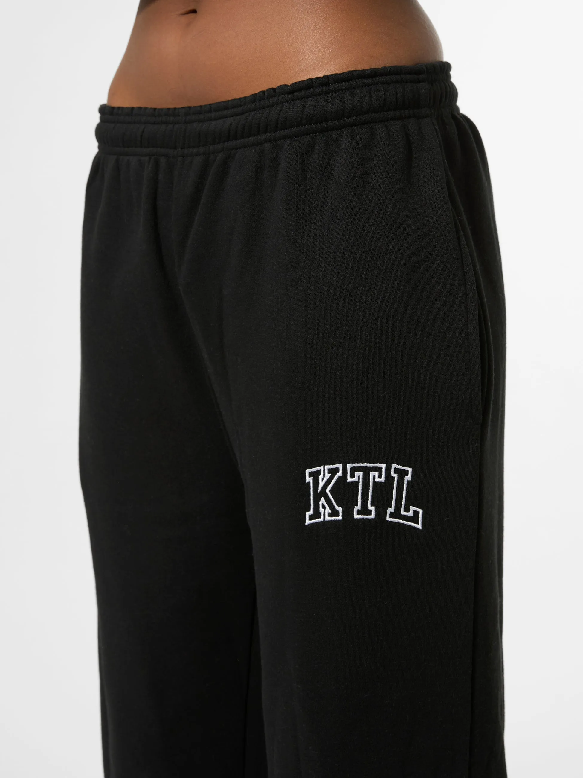 Kaiia KTL Logo Wide Leg Joggers Black sold by Public Desire product image thumbnail 4