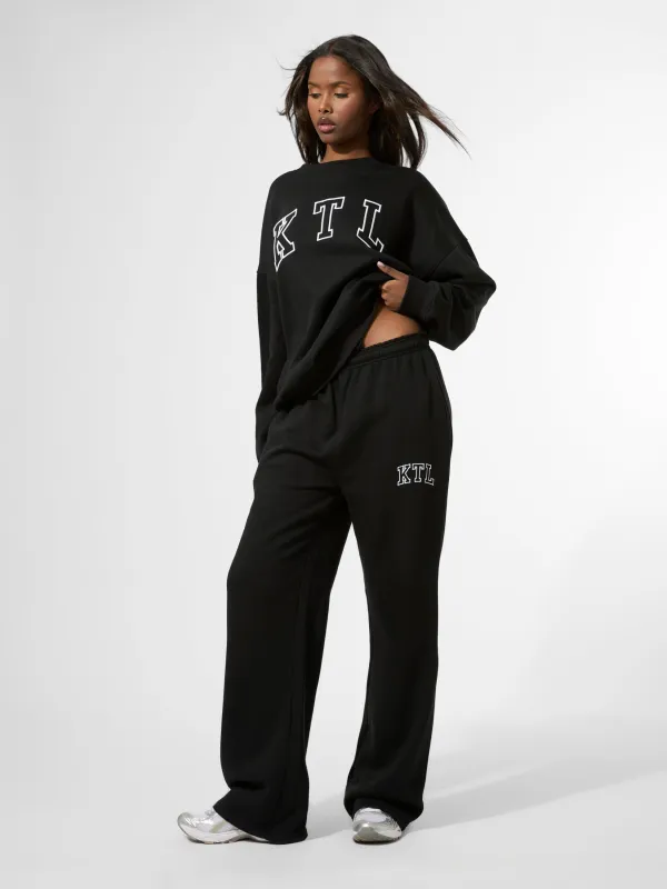 Kaiia KTL Logo Wide Leg Joggers Black sold by Public Desire