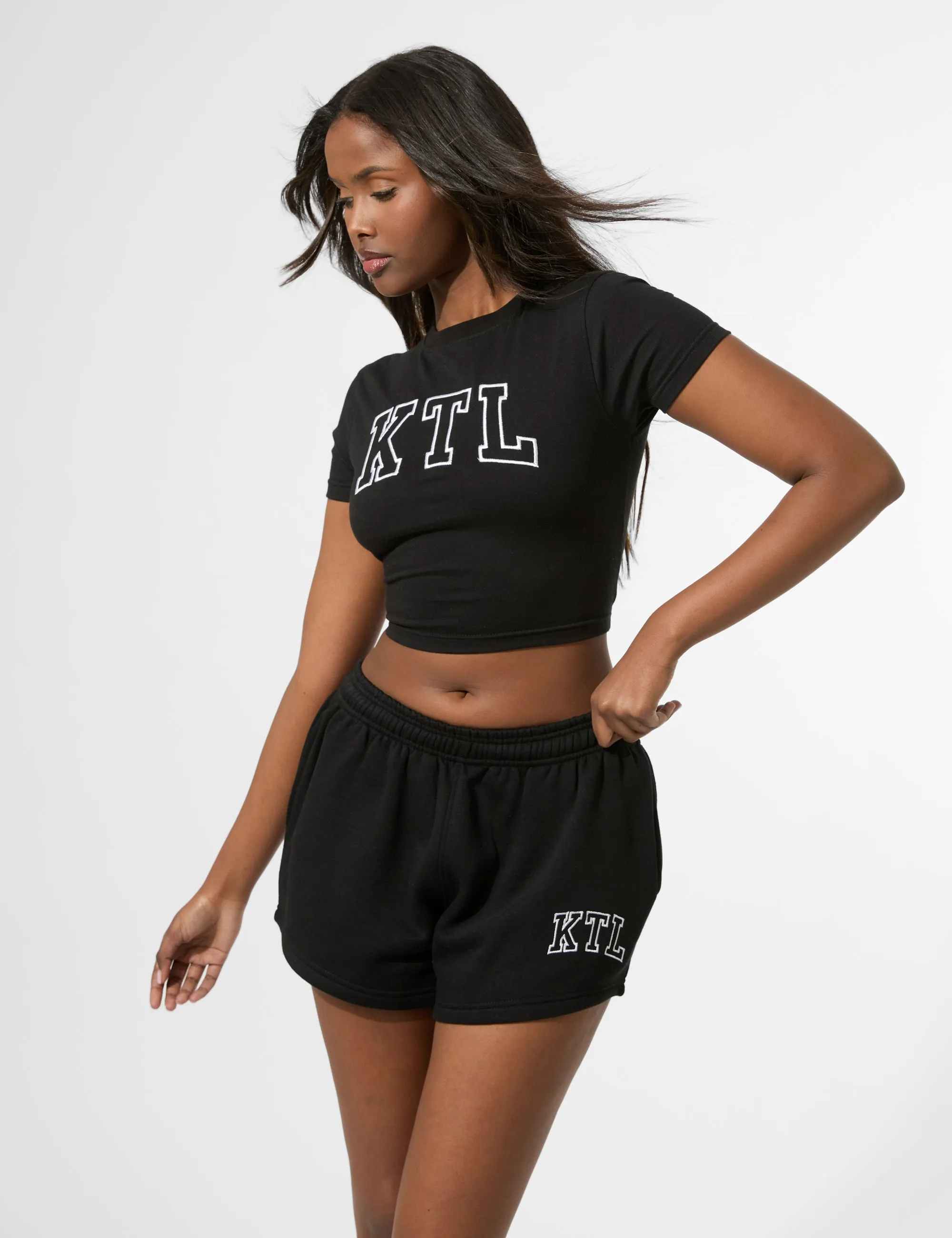 Kaiia KTL Logo Mini Sweat Shorts Black sold by Public Desire product image thumbnail 3