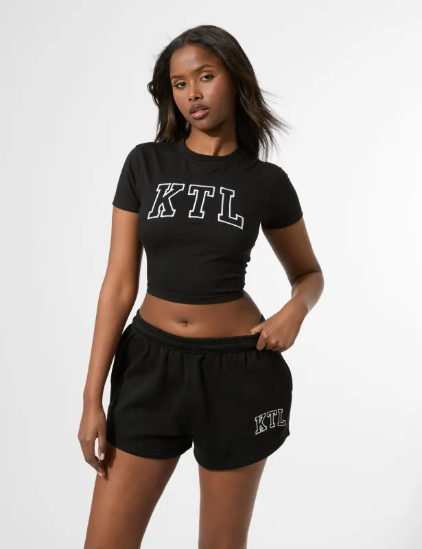 Kaiia KTL Logo Mini Sweat Shorts Black made by Public Desire