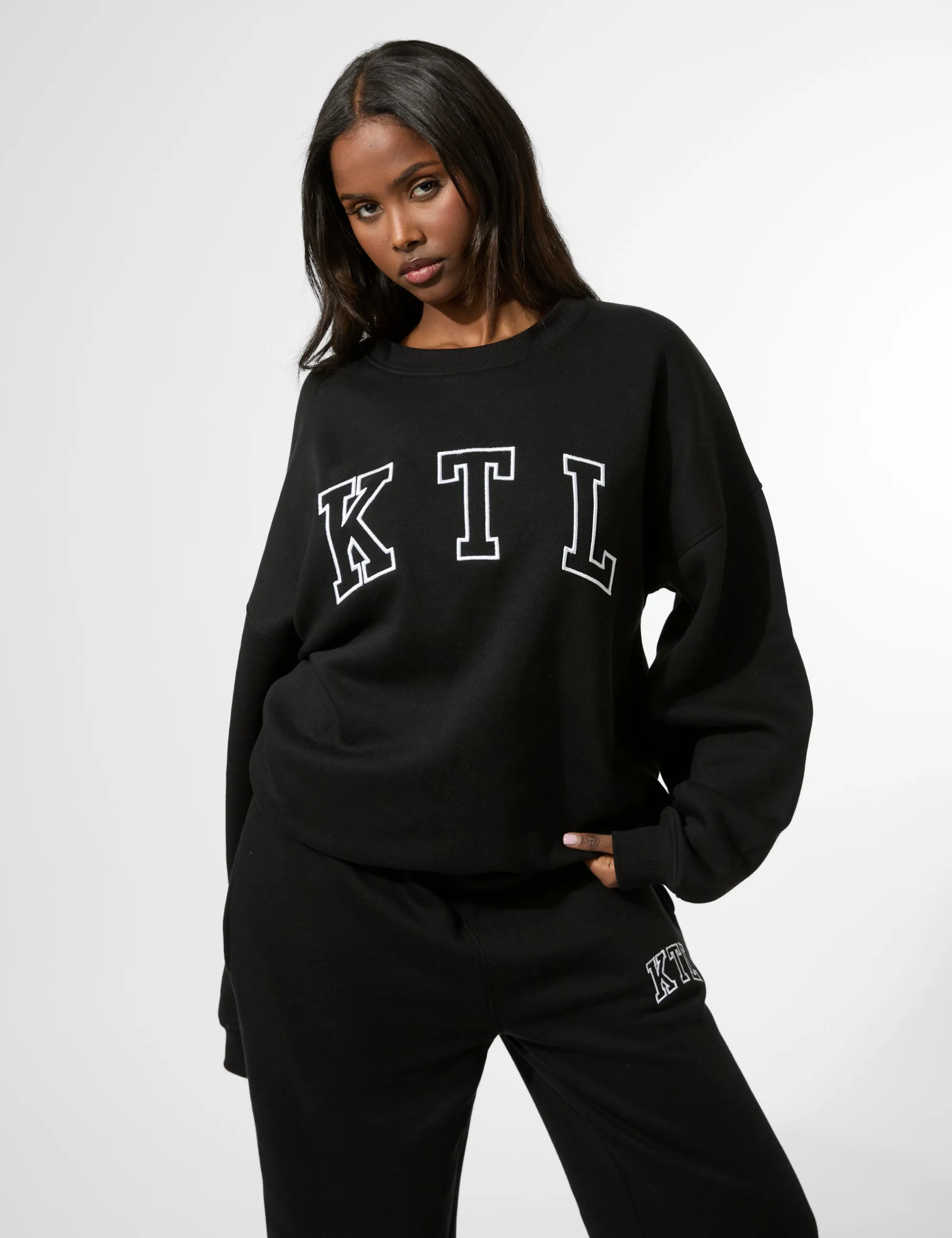 Kaiia KTL Logo Oversized Sweatshirt Black sold by Public Desire