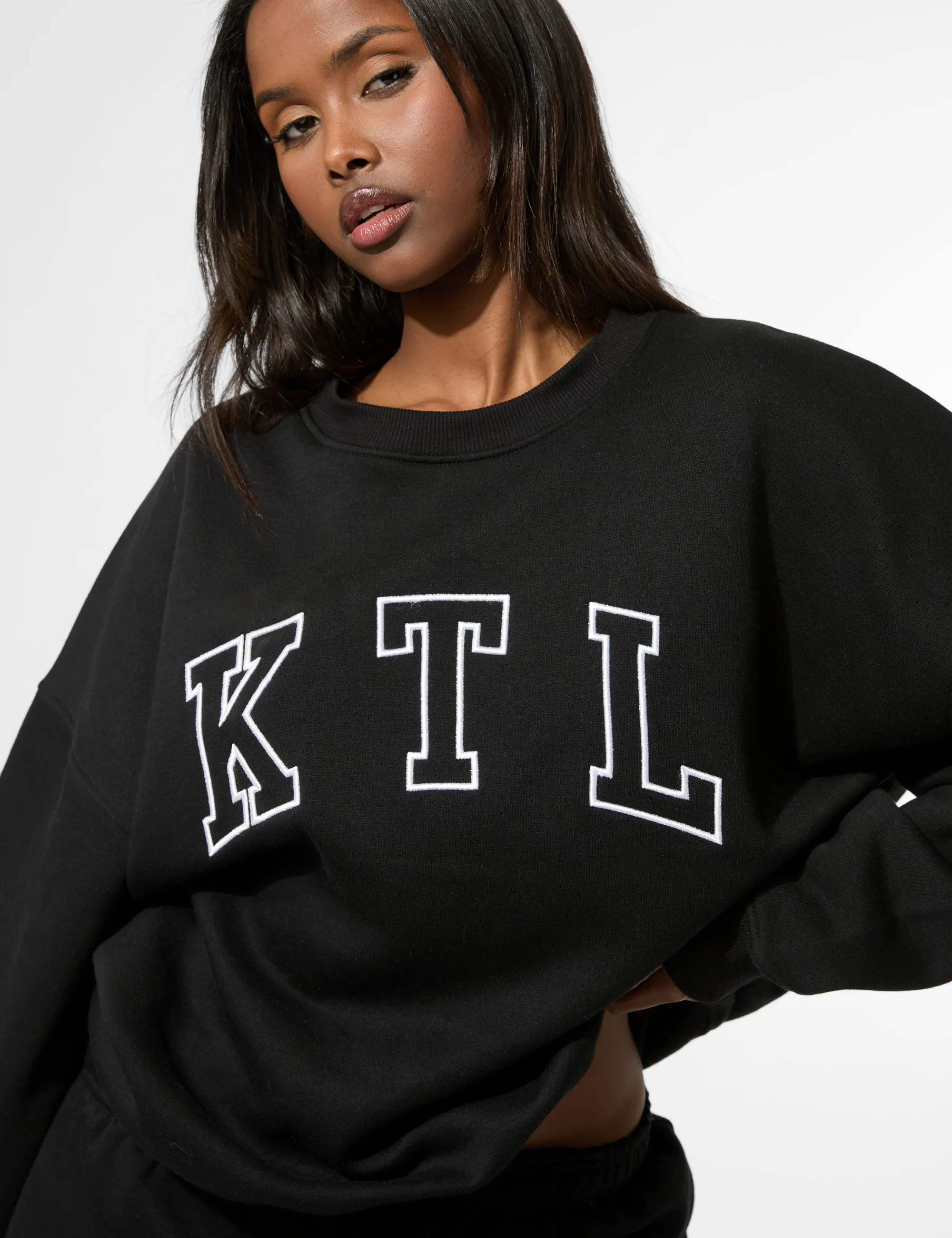 Kaiia KTL Logo Oversized Sweatshirt Black sold by Public Desire product image thumbnail 4
