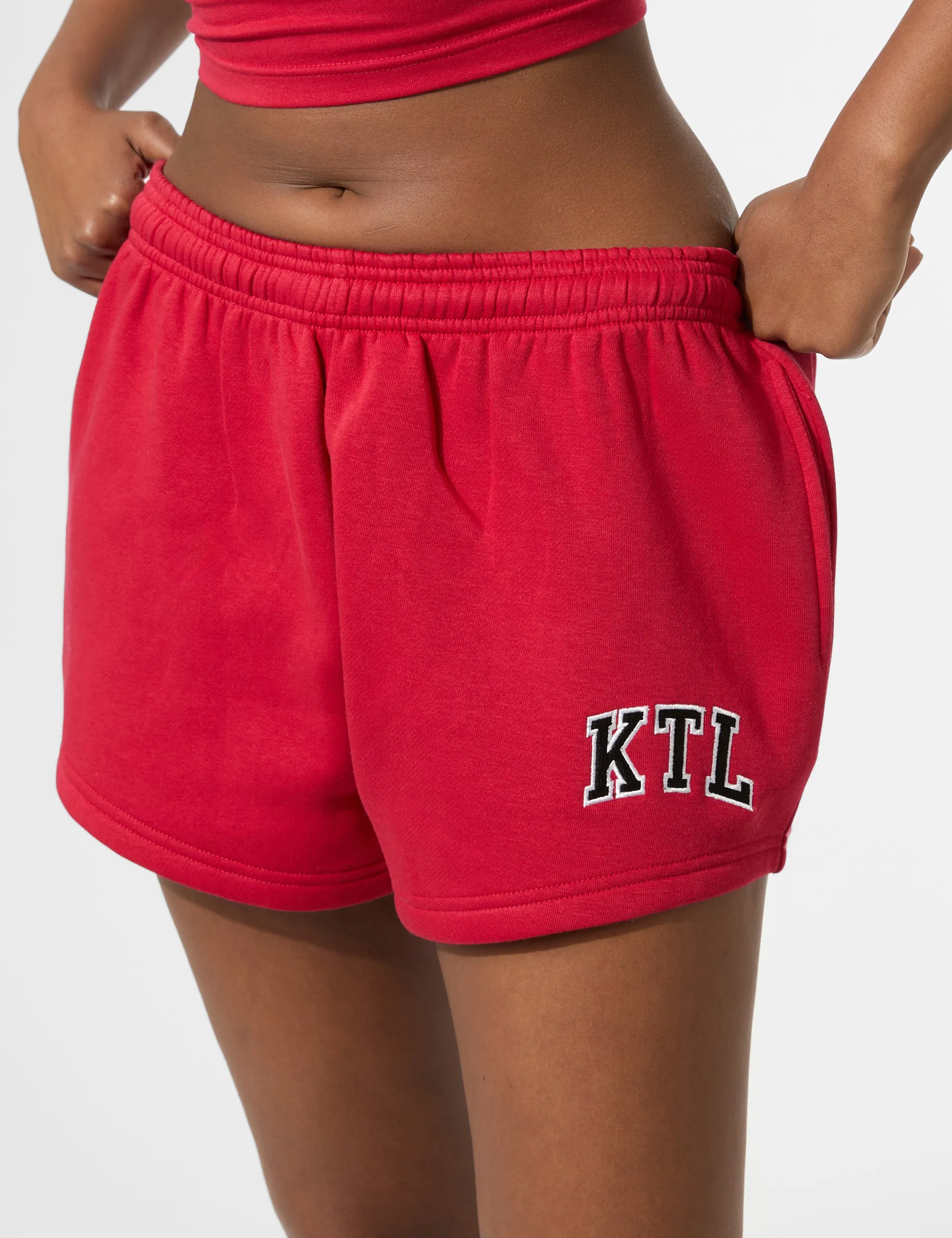 Kaiia KTL Logo Mini Sweat Shorts Red sold by Public Desire product image thumbnail 5