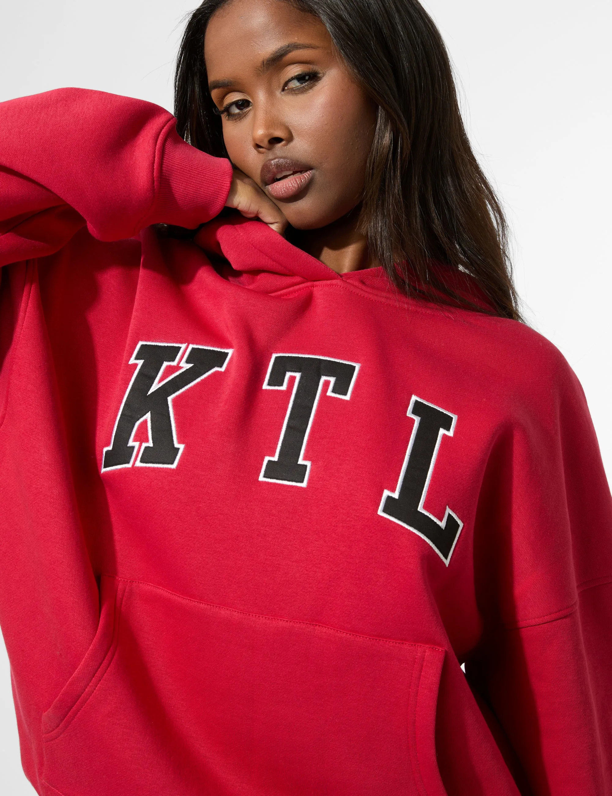 Kaiia KTL Logo Oversized Hoodie Red sold by Public Desire product image thumbnail 3