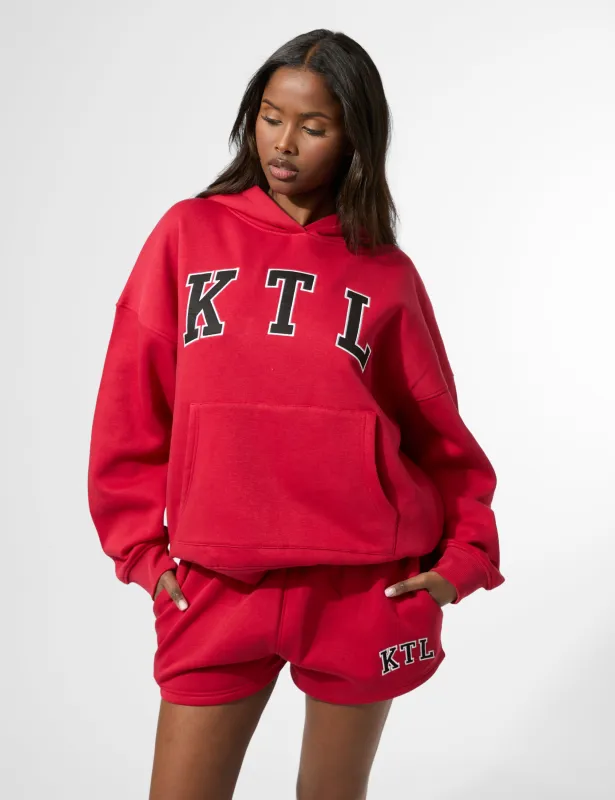 Kaiia KTL Logo Oversized Hoodie Red sold by Public Desire