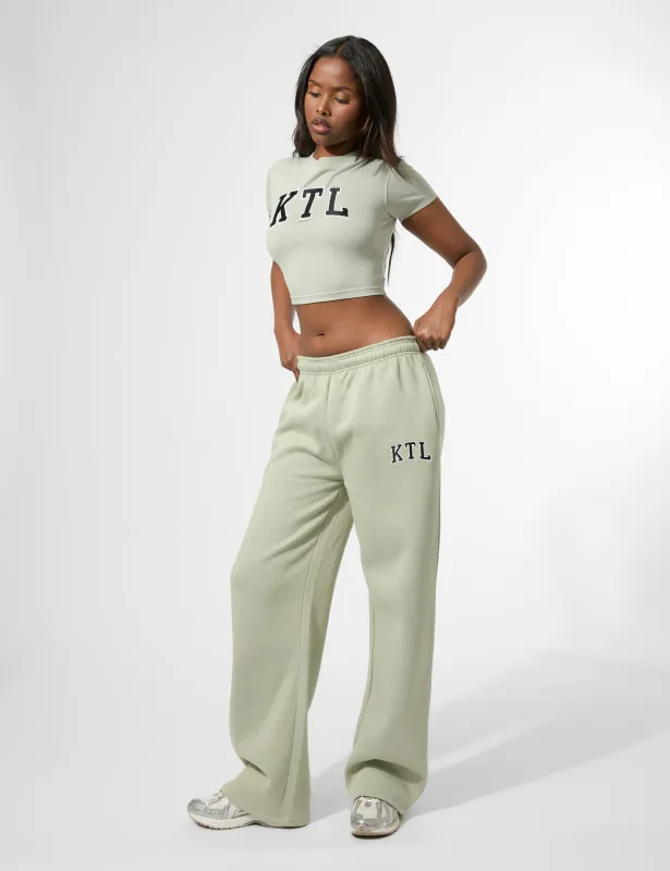 Kaiia KTL Logo Wide Leg Joggers Sage sold by Public Desire