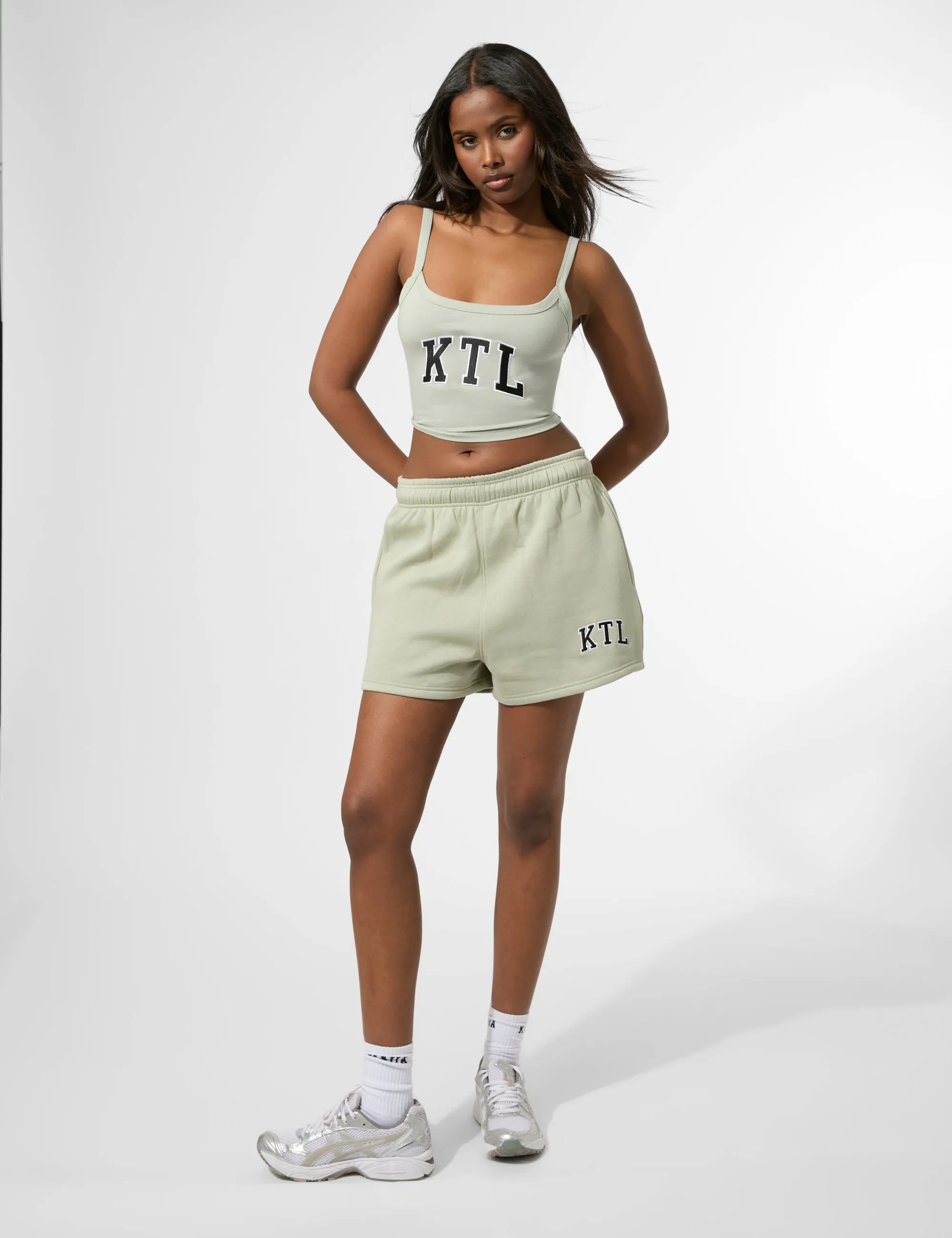 Kaiia KTL Logo Sweat Shorts Sage sold by Public Desire product image thumbnail 4