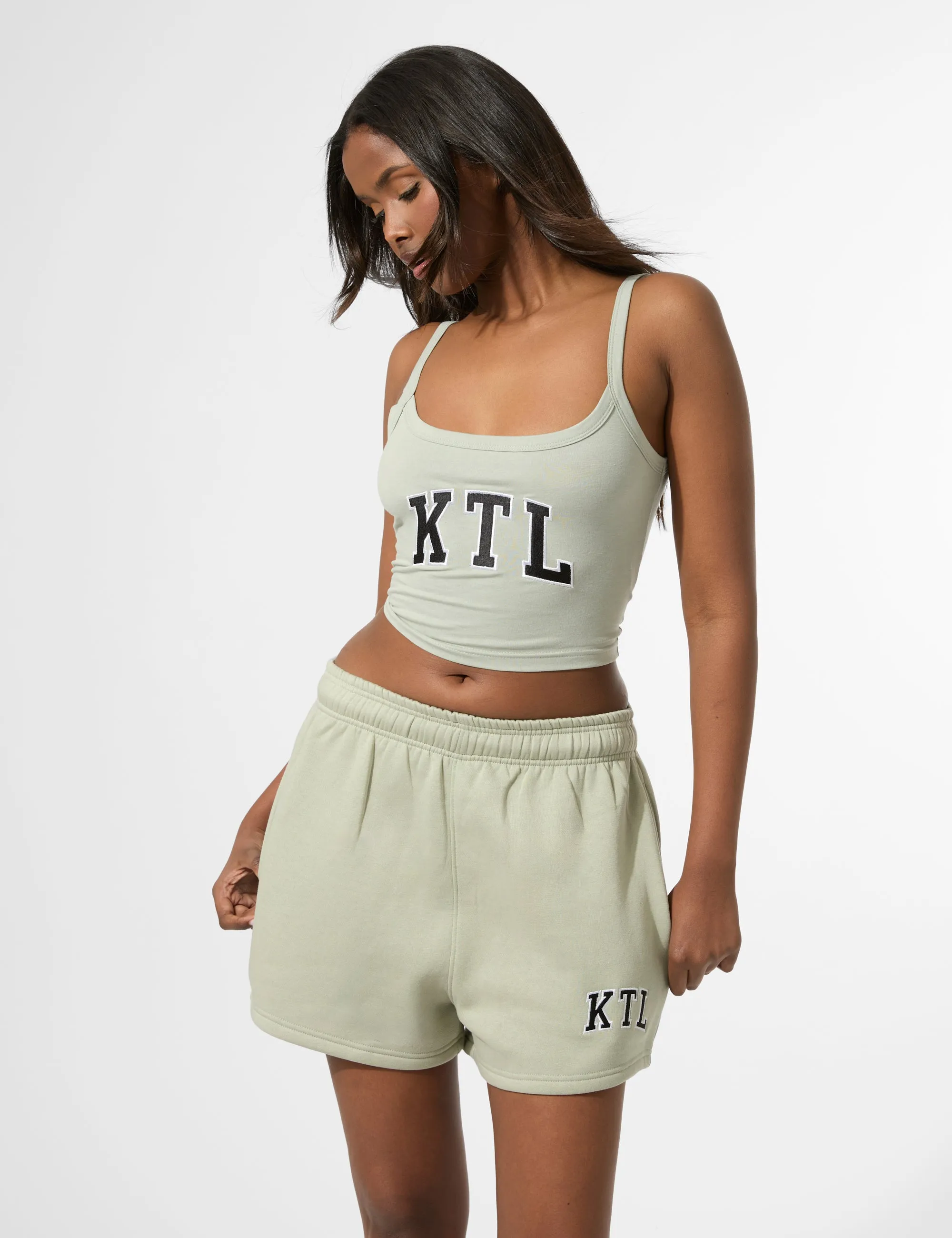 Kaiia KTL Logo Sweat Shorts Sage sold by Public Desire product image thumbnail 3