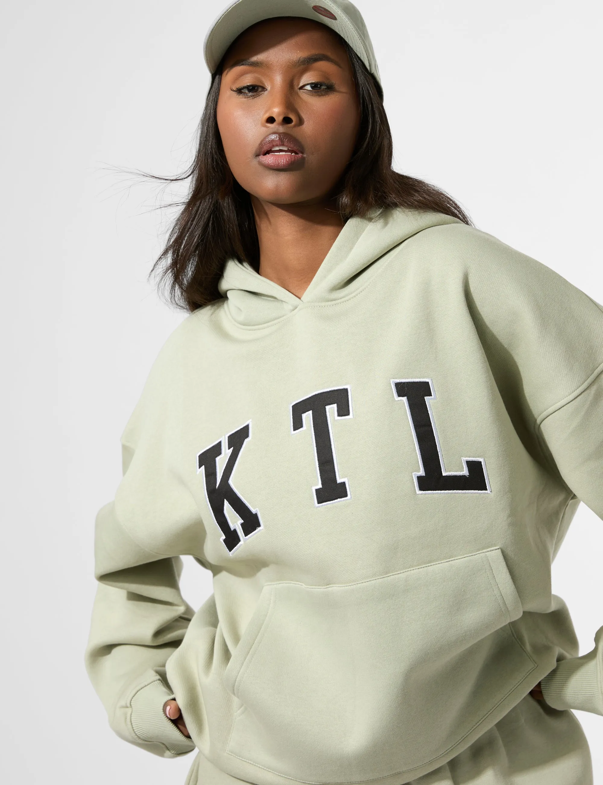 Kaiia KTL Logo Oversized Hoodie Sage sold by Public Desire product image thumbnail 5