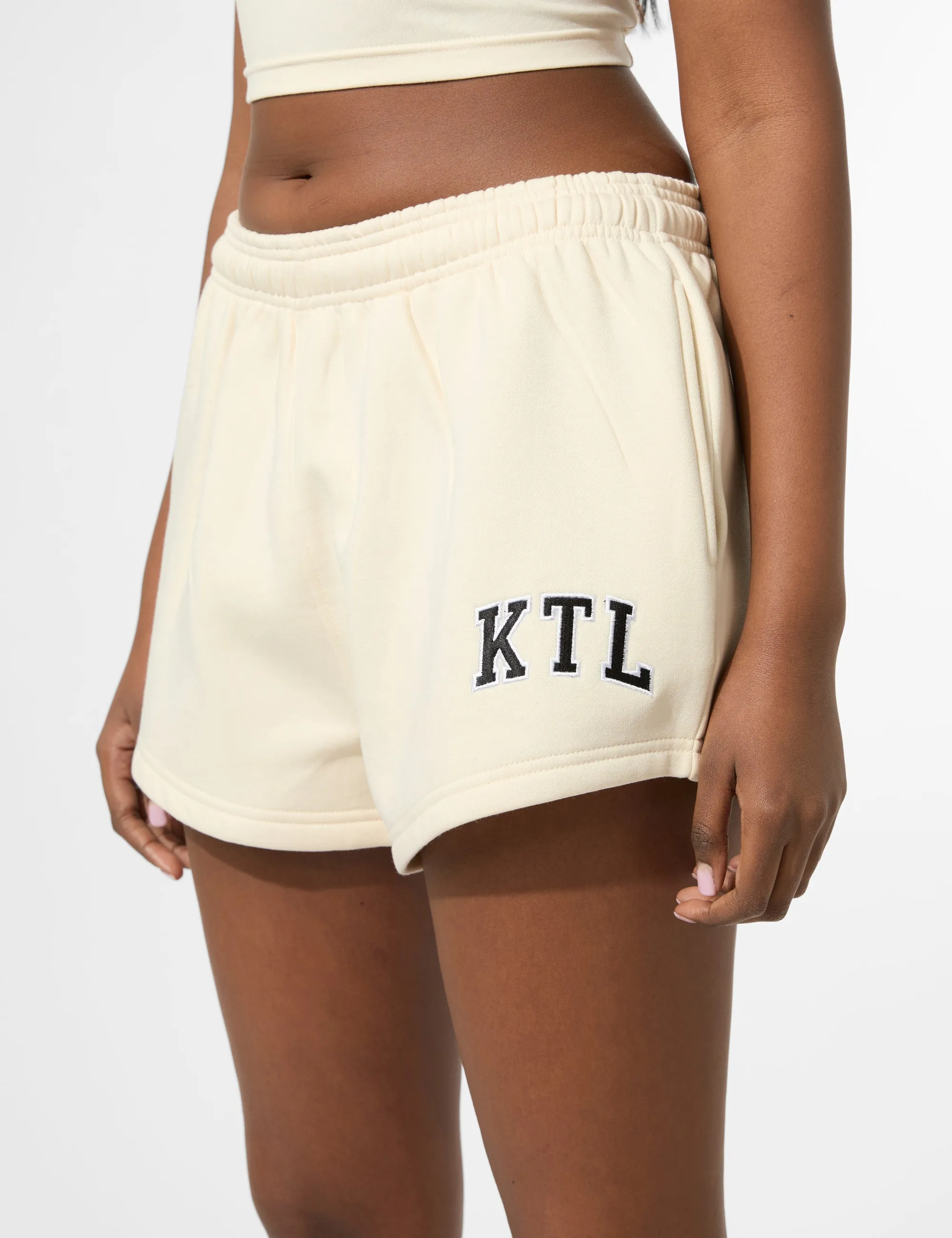 Kaiia KTL Logo Mini Sweat Shorts Buttercream sold by Public Desire product image thumbnail 3