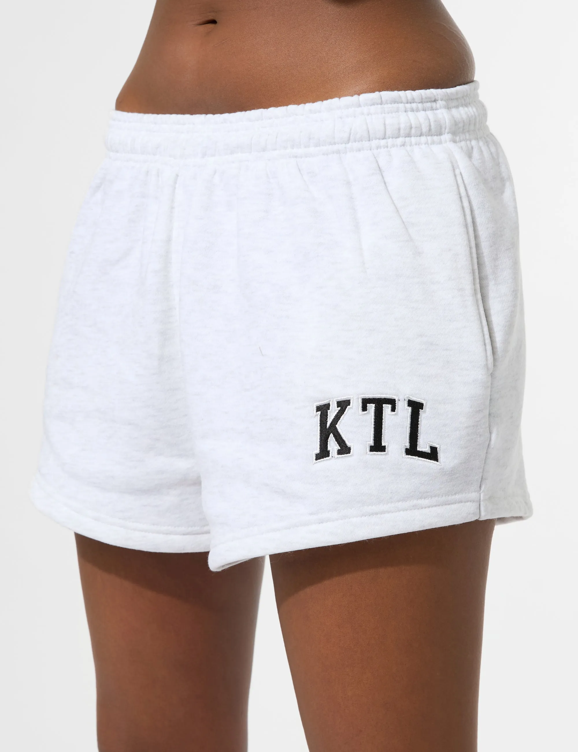 Kaiia KTL Logo Mini Sweat Shorts Light Grey Marl sold by Public Desire product image thumbnail 4