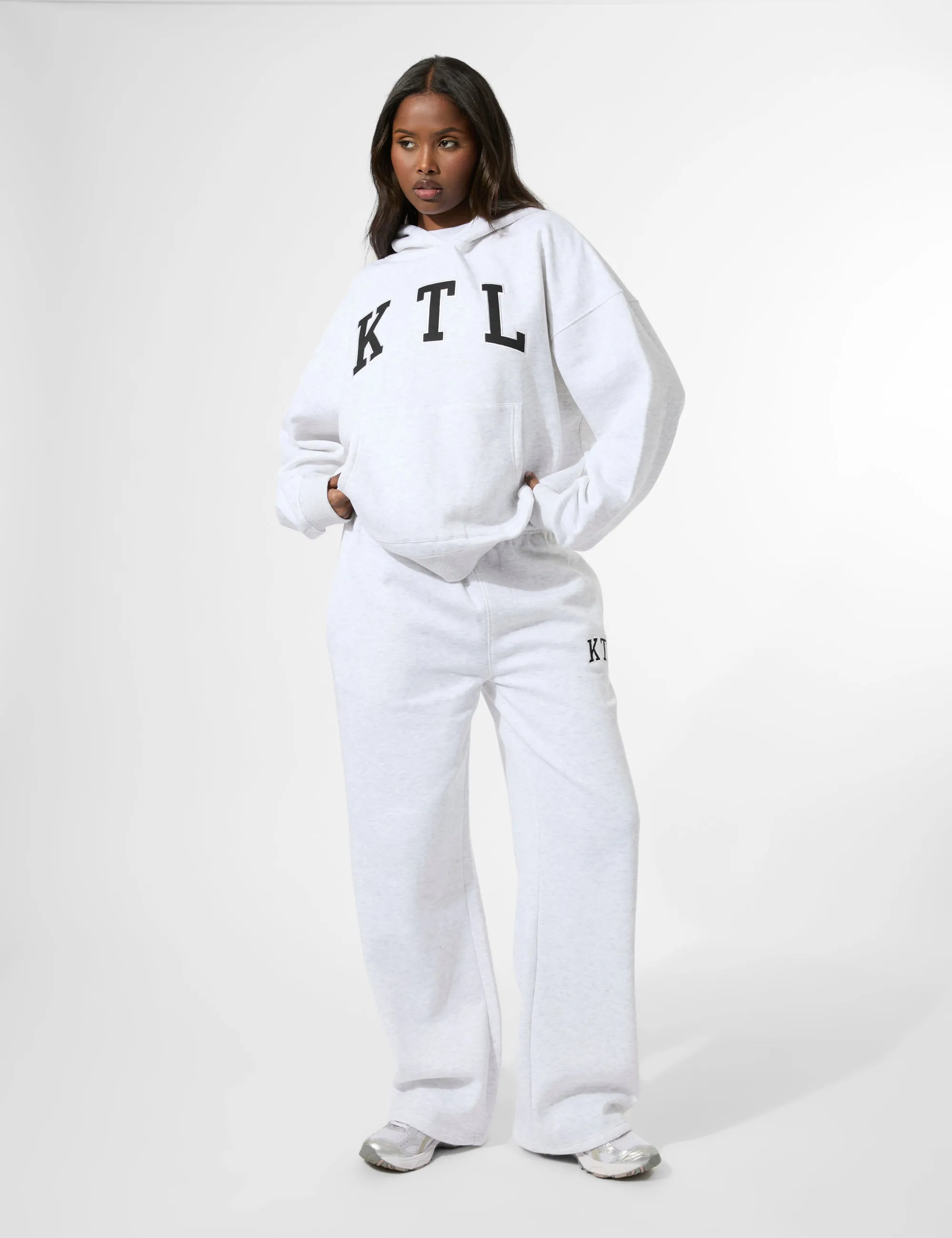 Kaiia KTL Logo Oversized Hoodie Light Grey Marl sold by Public Desire product image thumbnail 4