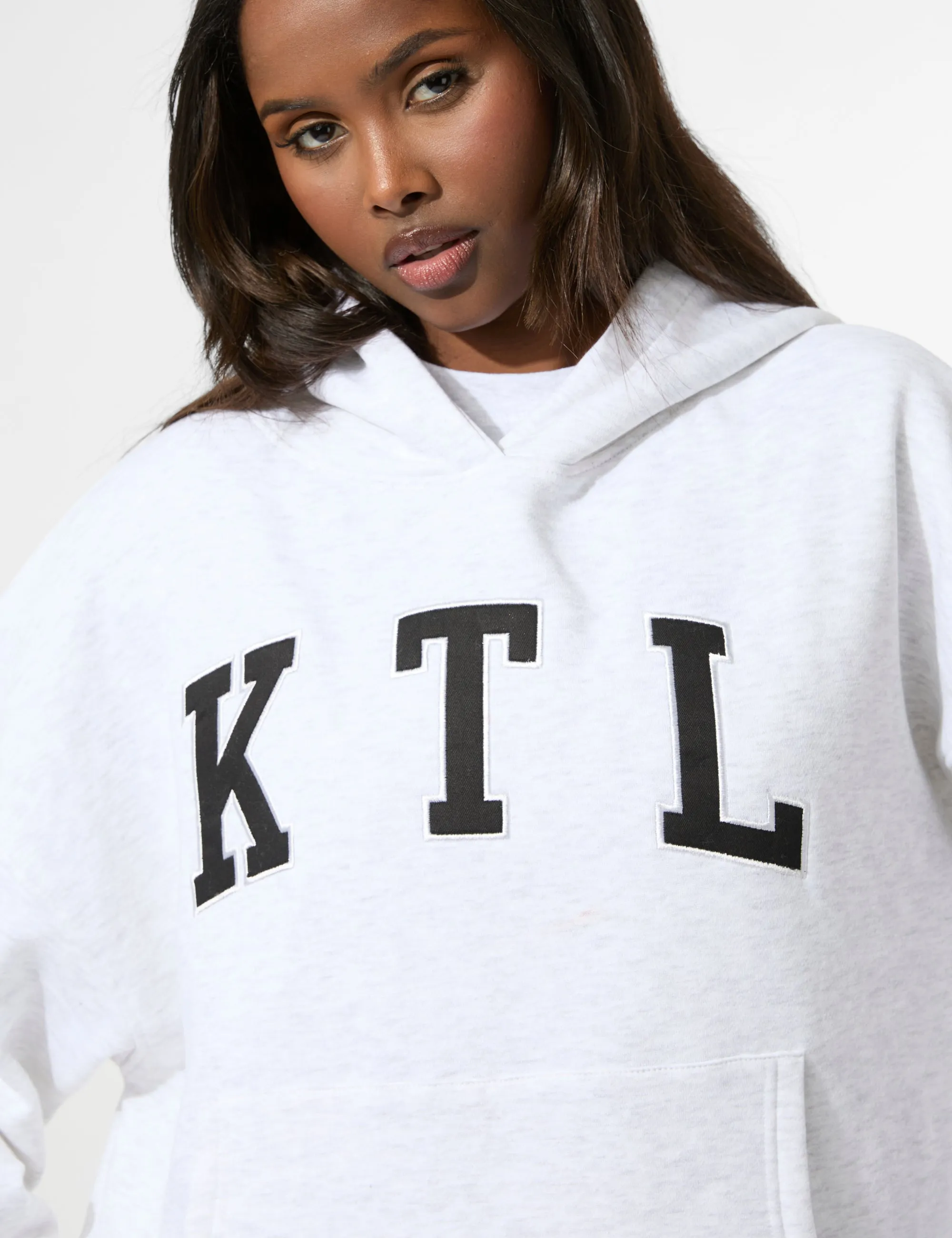 Kaiia KTL Logo Oversized Hoodie Light Grey Marl sold by Public Desire product image thumbnail 5