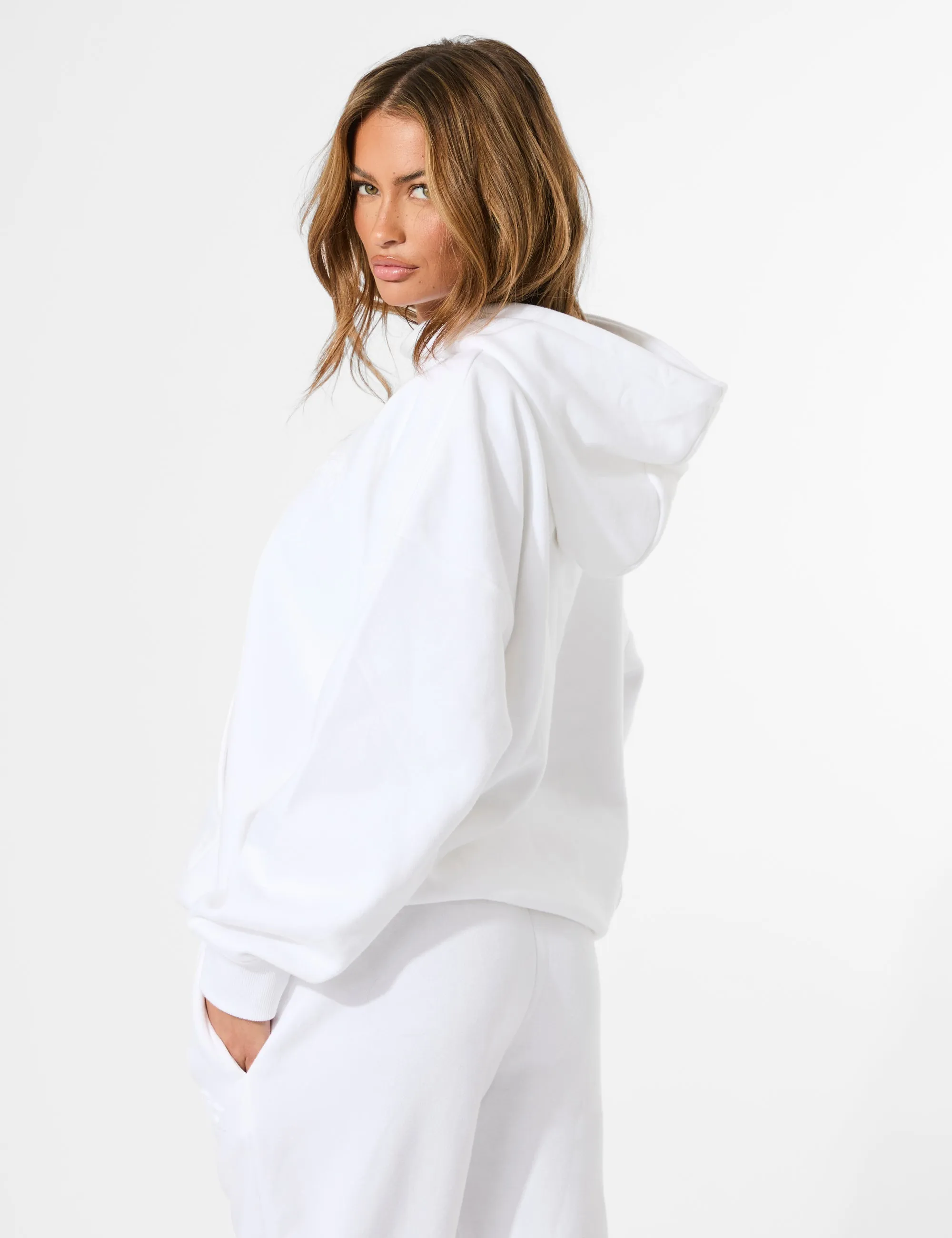 Kaiia Embossed Logo Oversized Hoodie White sold by Public Desire product image thumbnail 4