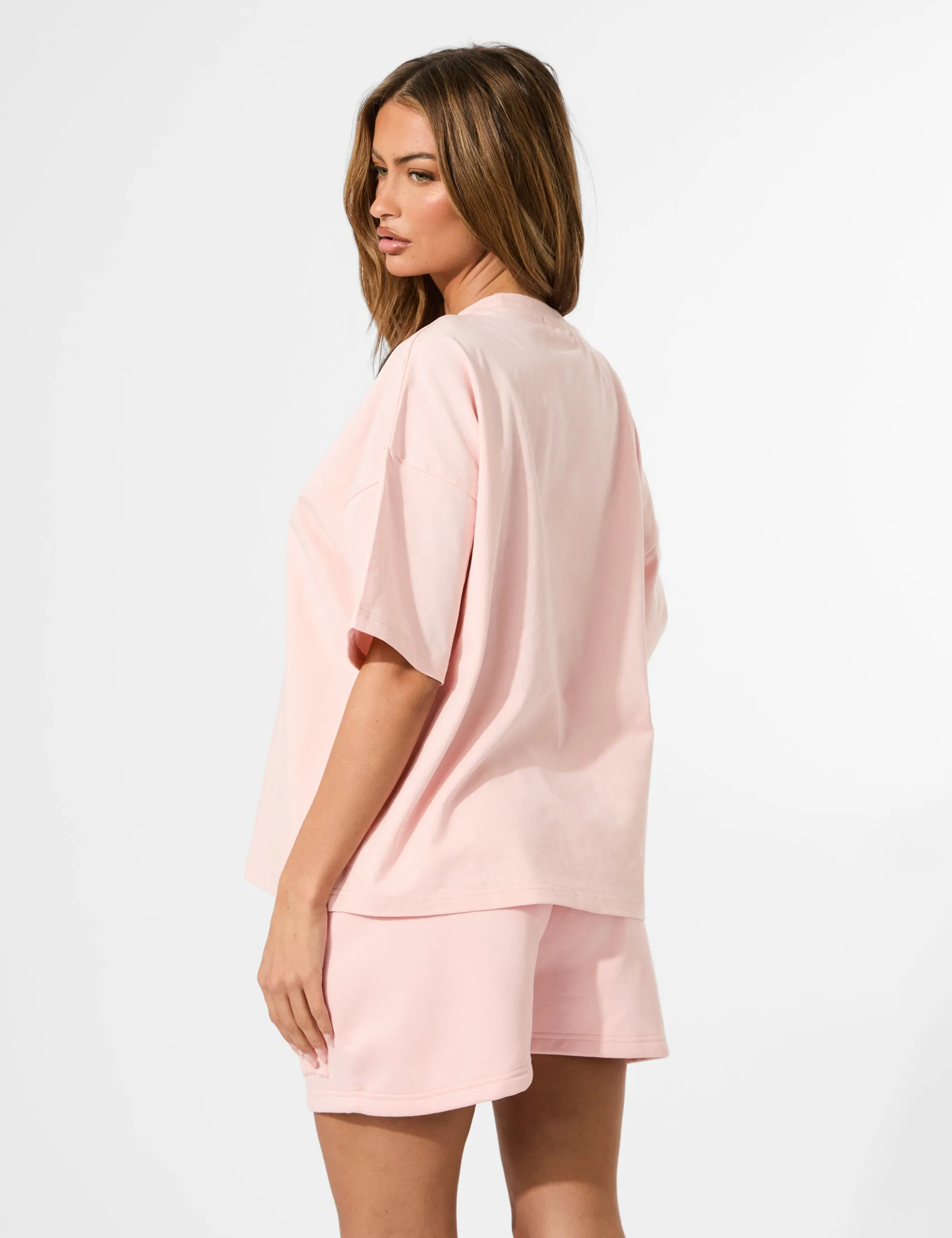 Kaiia Embossed Logo Oversized Tee Sugar Pink sold by Public Desire product image thumbnail 4