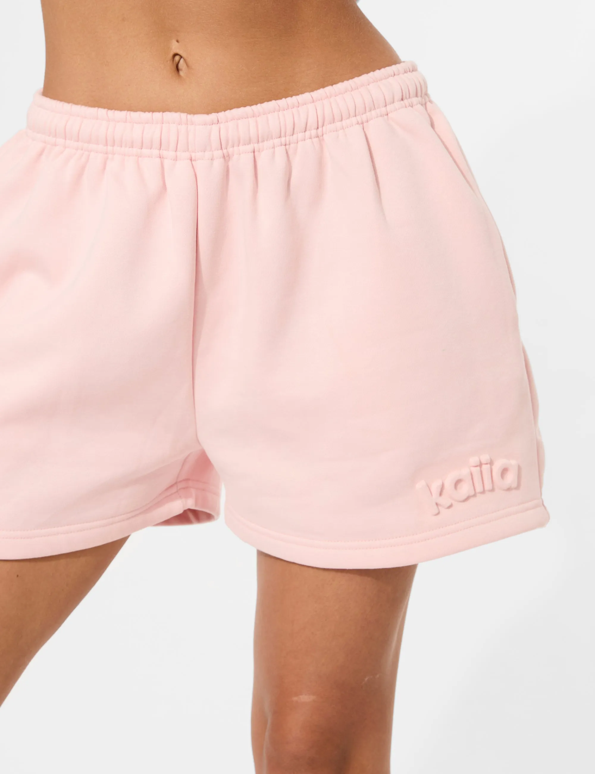 Kaiia Embossed Logo Sweat Shorts Sugar Pink sold by Public Desire product image thumbnail 5