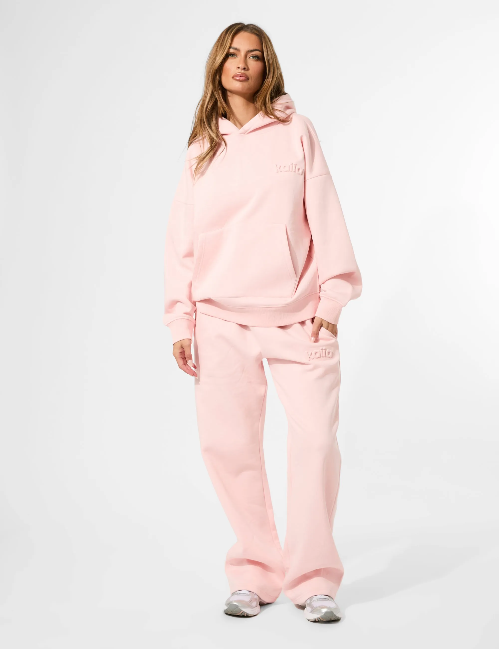 Kaiia Embossed Logo Oversized Hoodie Sugar Pink sold by Public Desire product image thumbnail 4