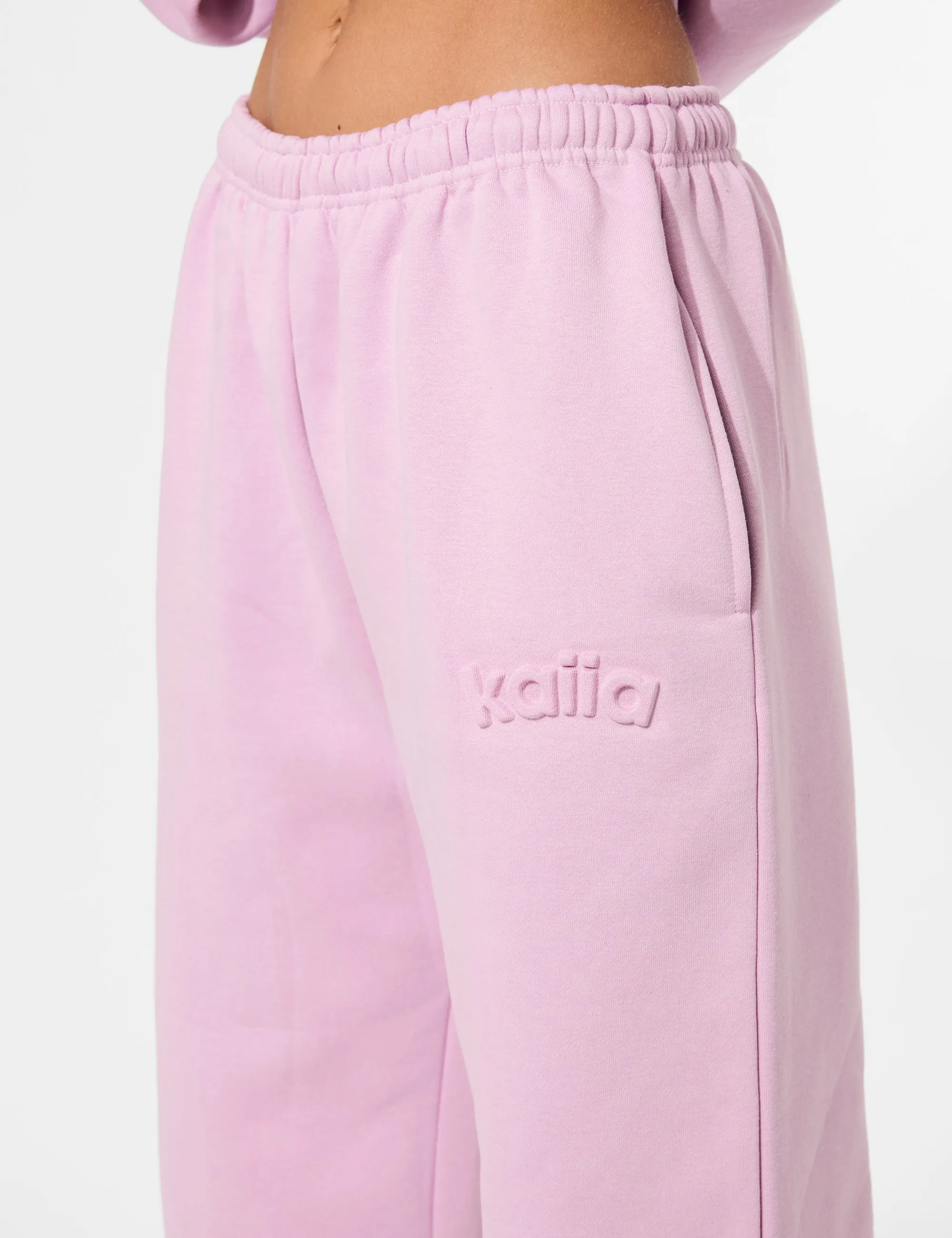 Kaiia Embossed Logo Wide Leg Joggers Parma Violet sold by Public Desire product image thumbnail 5