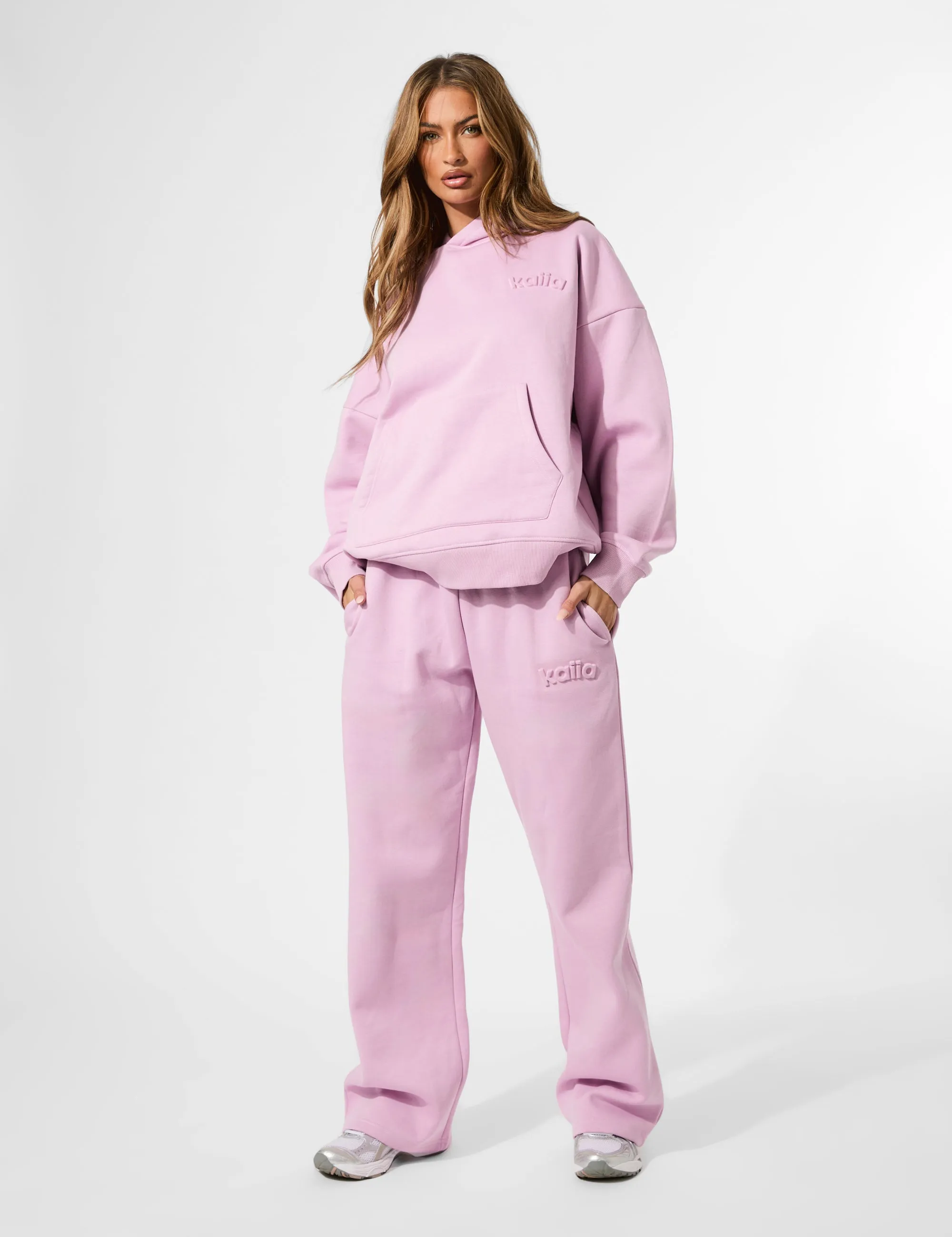 Kaiia Embossed Logo Oversized Hoodie Parma Violet sold by Public Desire product image thumbnail 3