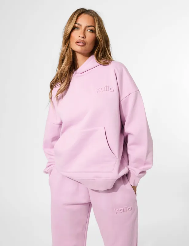 Kaiia Embossed Logo Oversized Hoodie Parma Violet sold by Public Desire