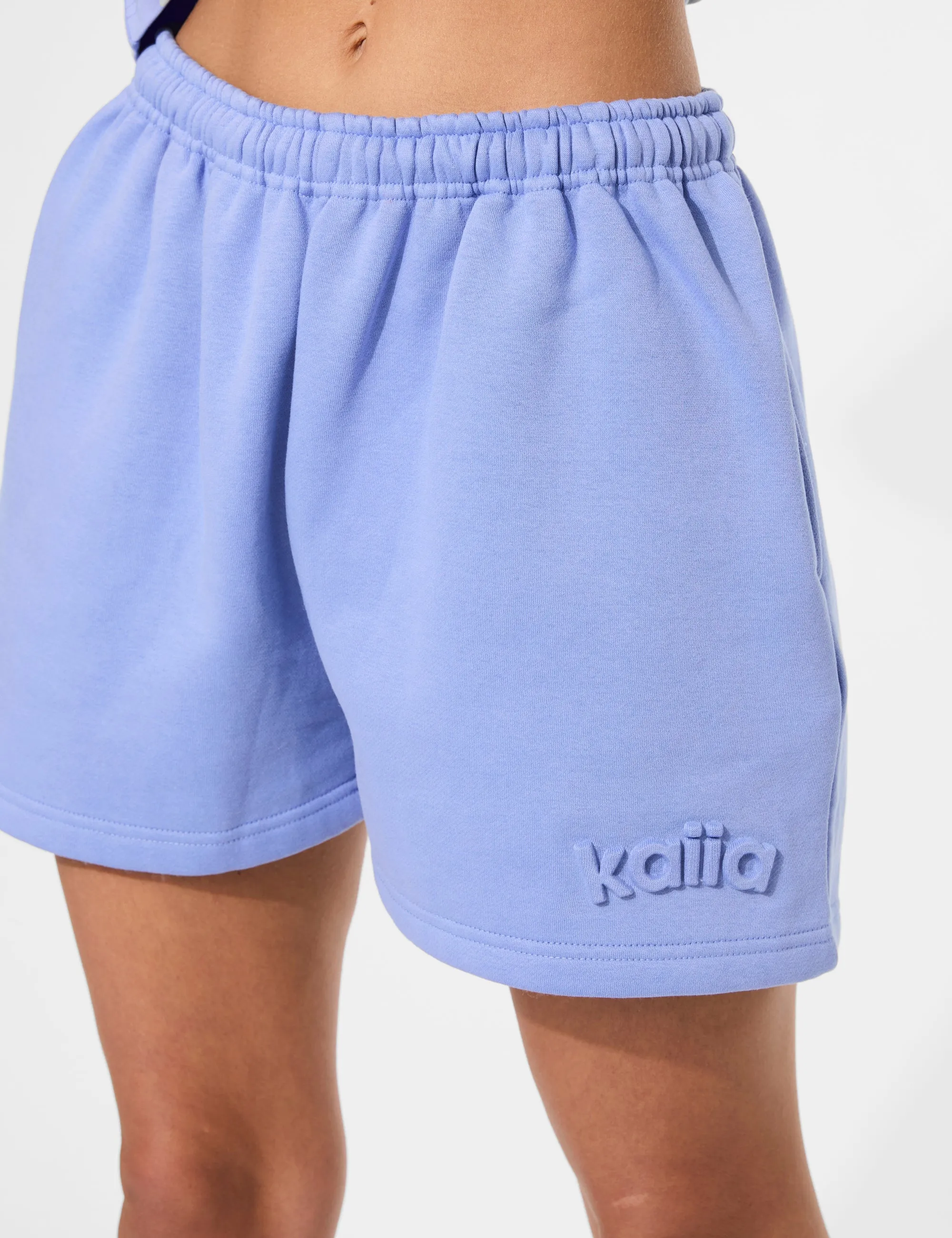 Kaiia Embossed Logo Sweat Shorts Cornflower Blue sold by Public Desire product image thumbnail 2