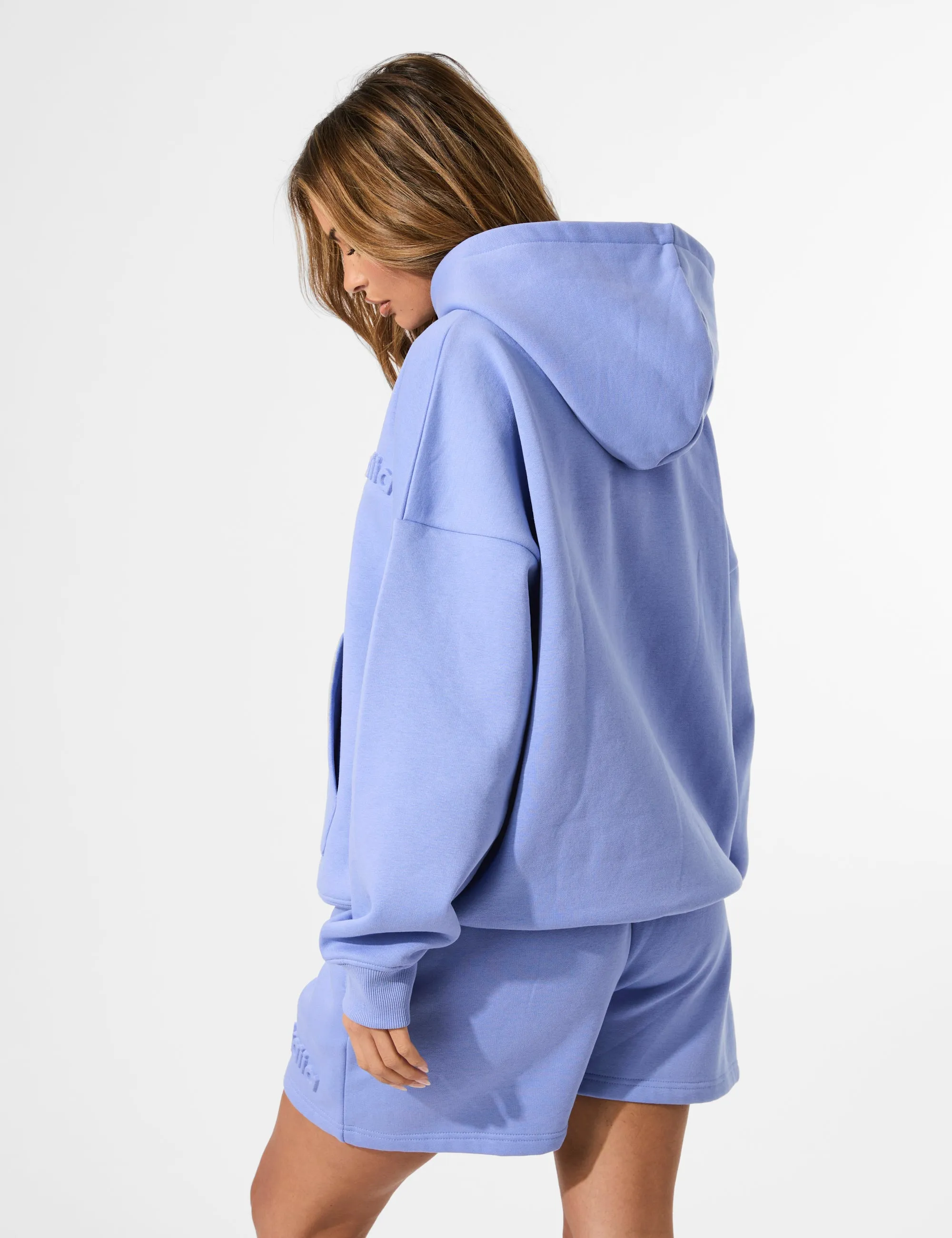 Kaiia Embossed Logo Oversized Hoodie Cornflower Blue sold by Public Desire product image thumbnail 2