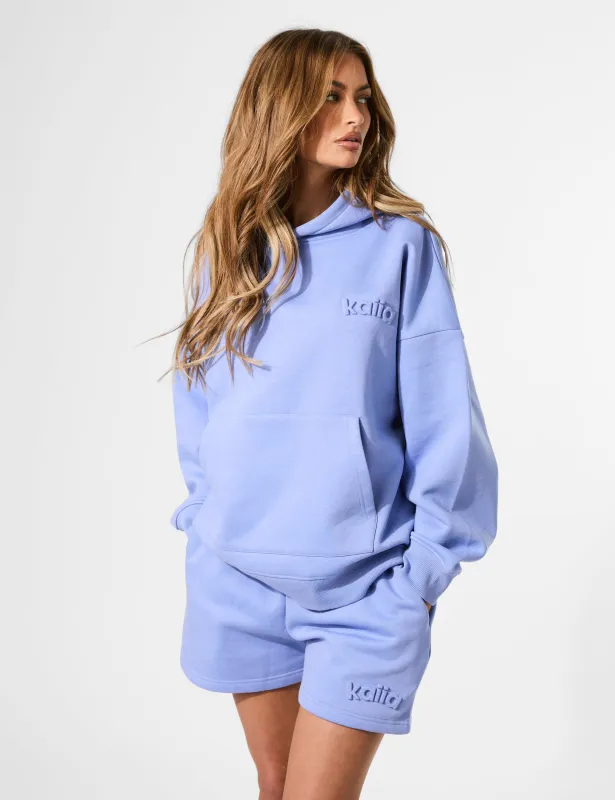 Kaiia Embossed Logo Oversized Hoodie Cornflower Blue sold by Public Desire