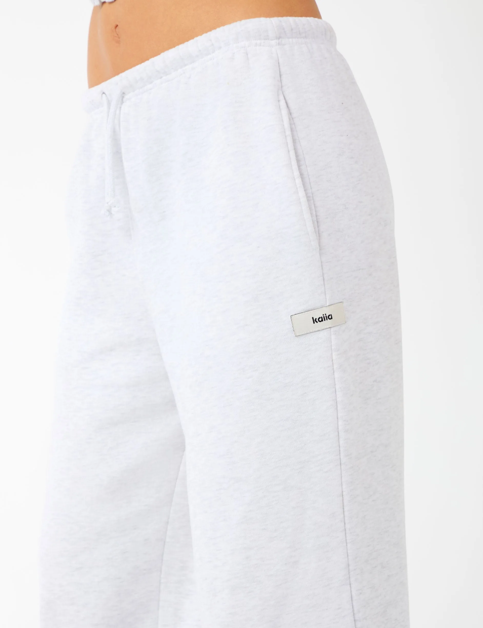 Kaiia Label Logo Wide Leg Joggers Light Grey Marl sold by Public Desire product image thumbnail 2