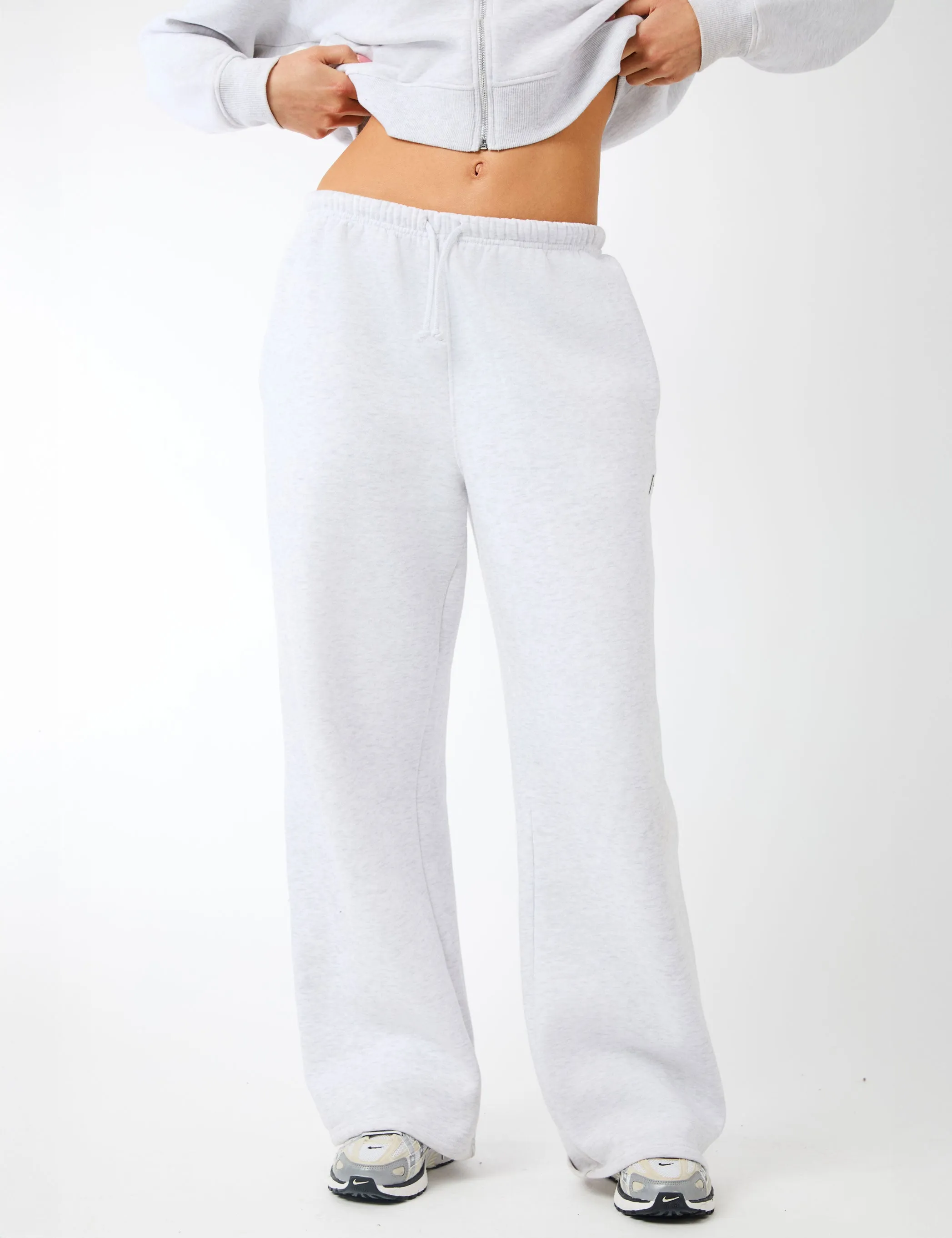 Kaiia Label Logo Wide Leg Joggers Light Grey Marl sold by Public Desire product image thumbnail 4