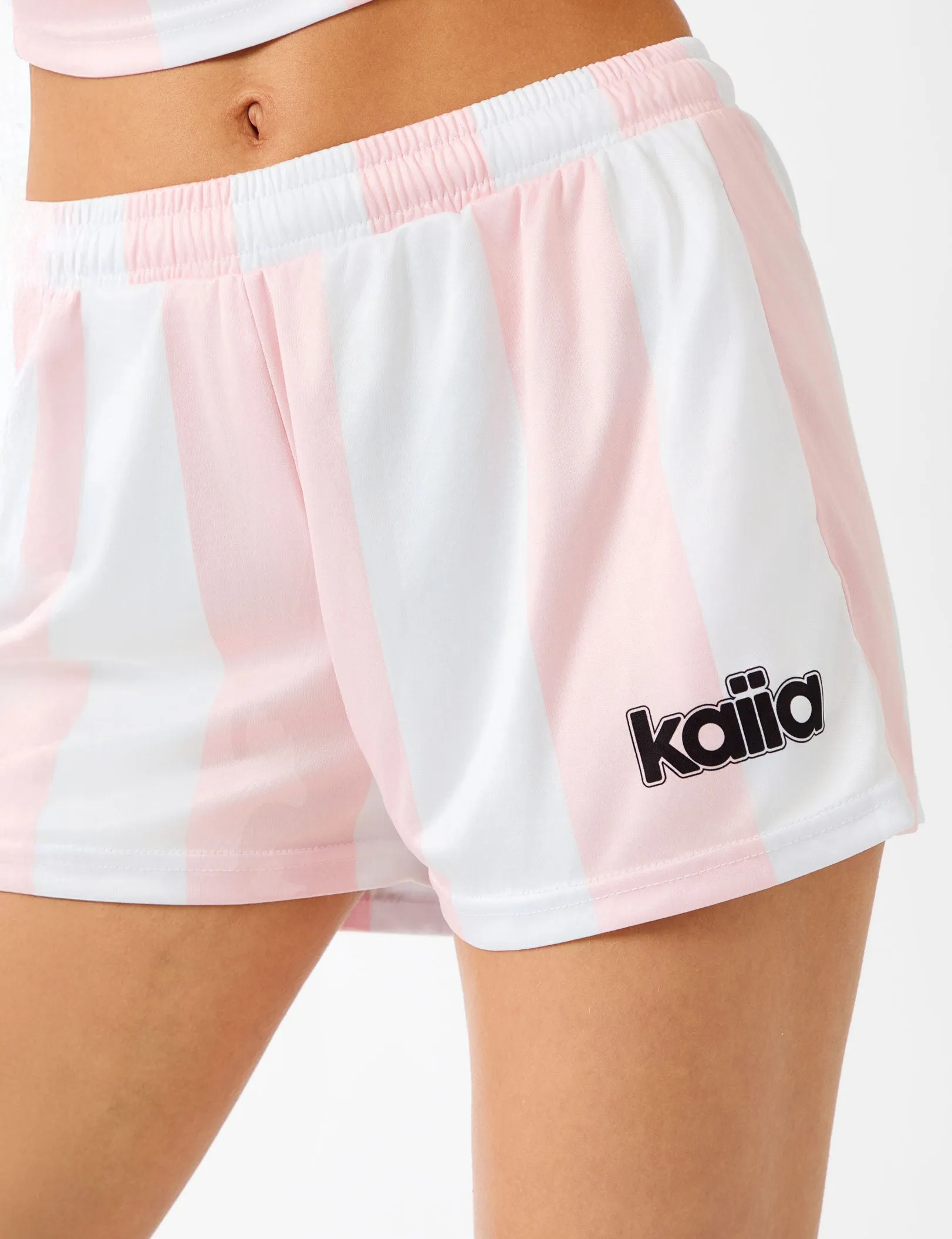 Kaiia Mini Football Shorts Pink Stripe sold by Public Desire product image thumbnail 5
