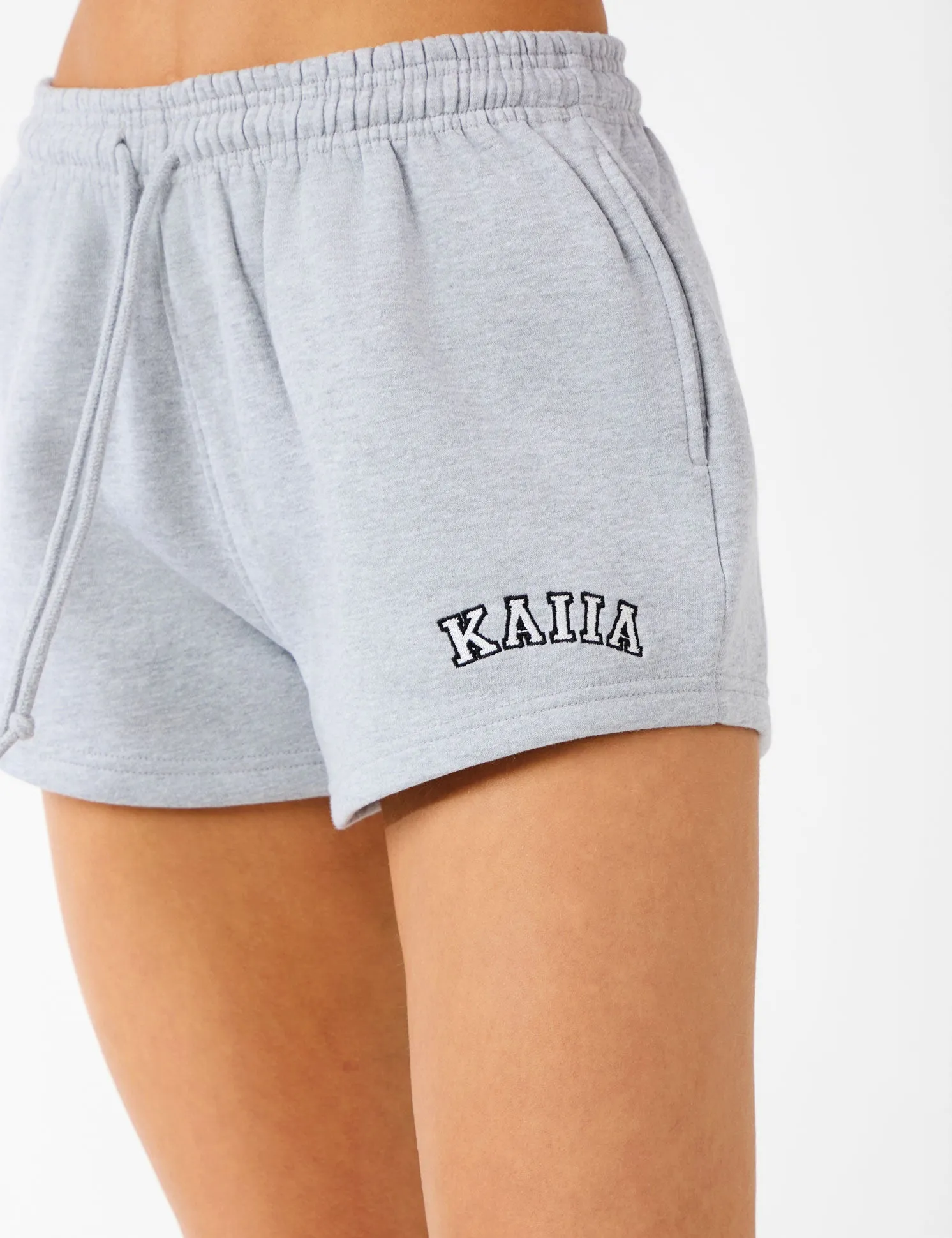 Kaiia Logo Sweat Shorts Grey Marl & White sold by Public Desire product image thumbnail 4
