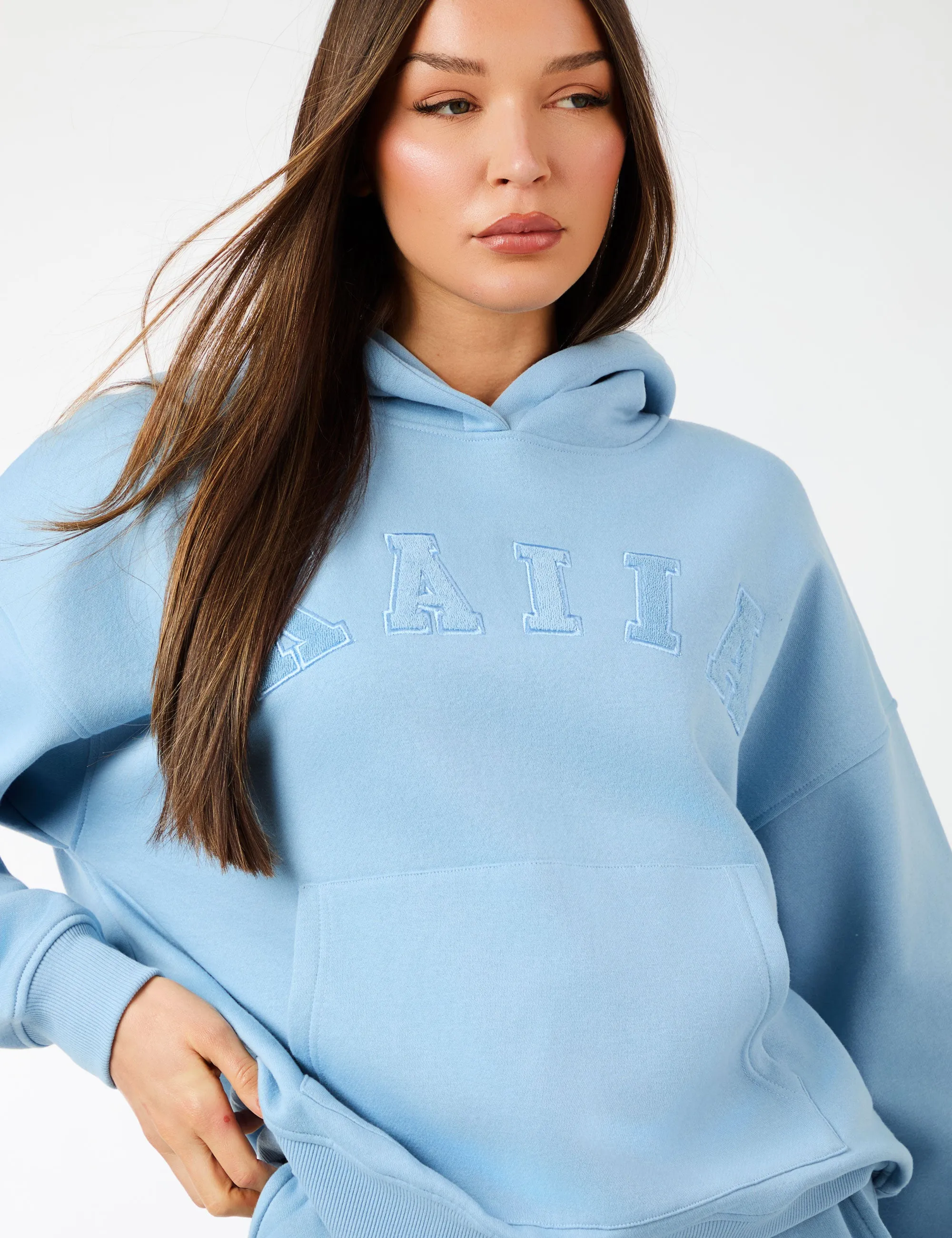 Kaiia Slogan Oversized Hoodie Steel Blue sold by Public Desire product image thumbnail 2