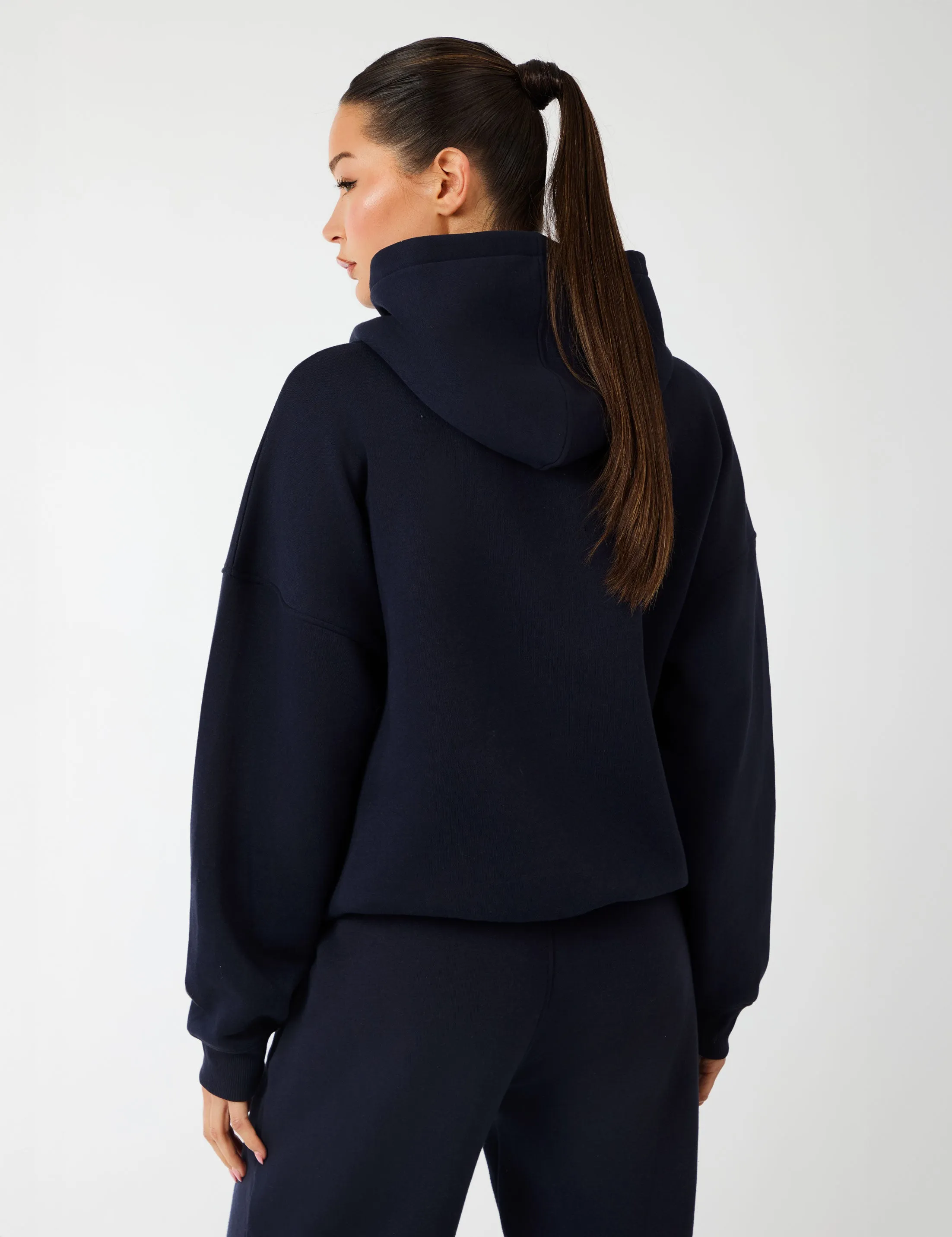 Kaiia Slogan Oversized Hoodie Navy & Light Grey Marl sold by Public Desire product image thumbnail 4