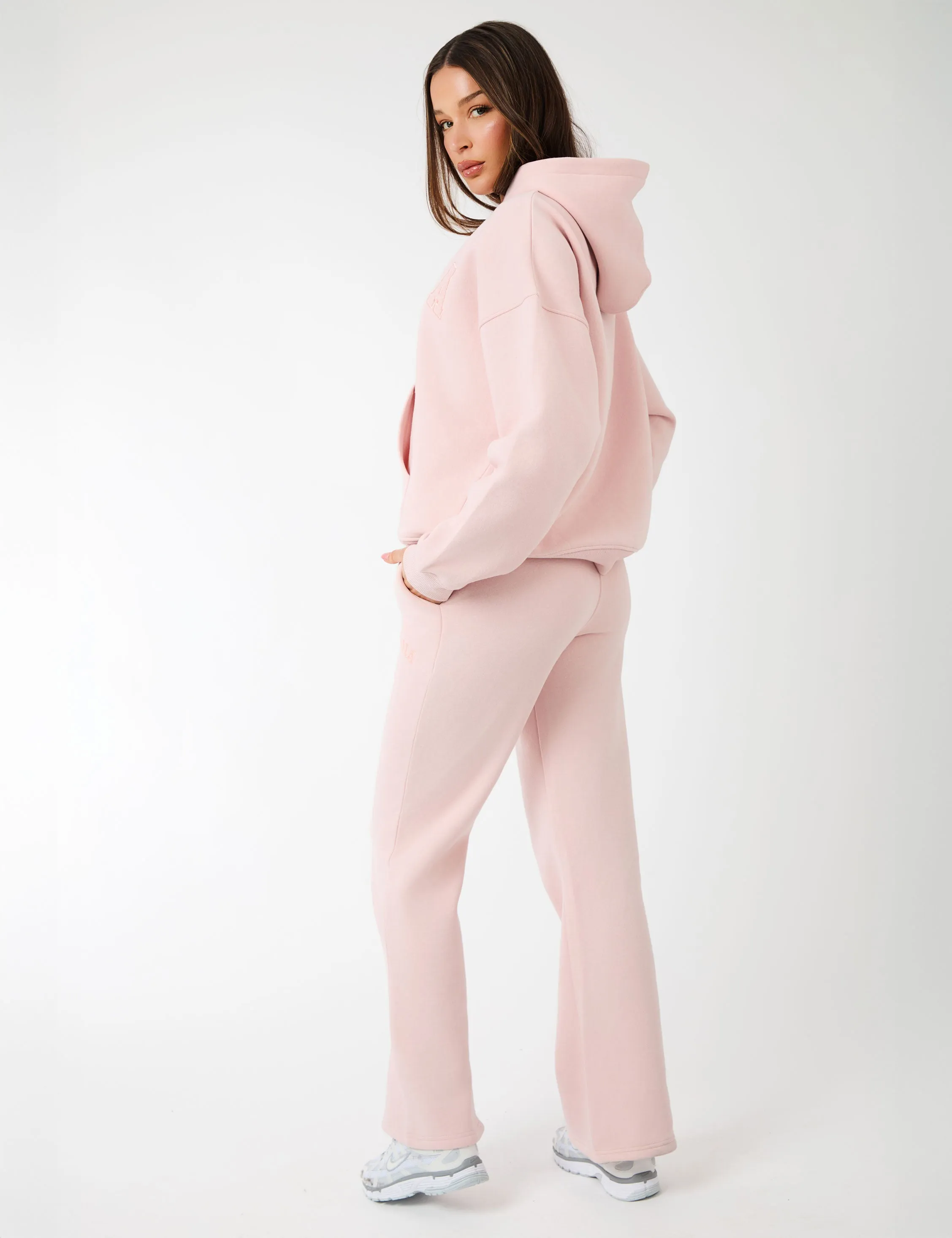 Kaiia Logo Wide Leg Joggers Dusty Pink sold by Public Desire product image thumbnail 5